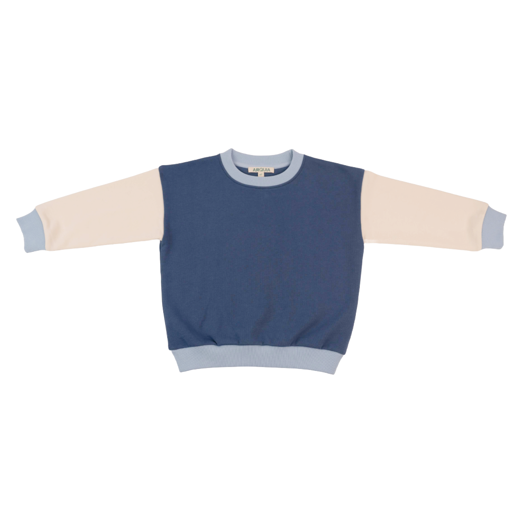 3-tone Sweatshirt In Blue Trio