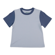 Kids Contrast Tee In Light Blue With Navy Blue