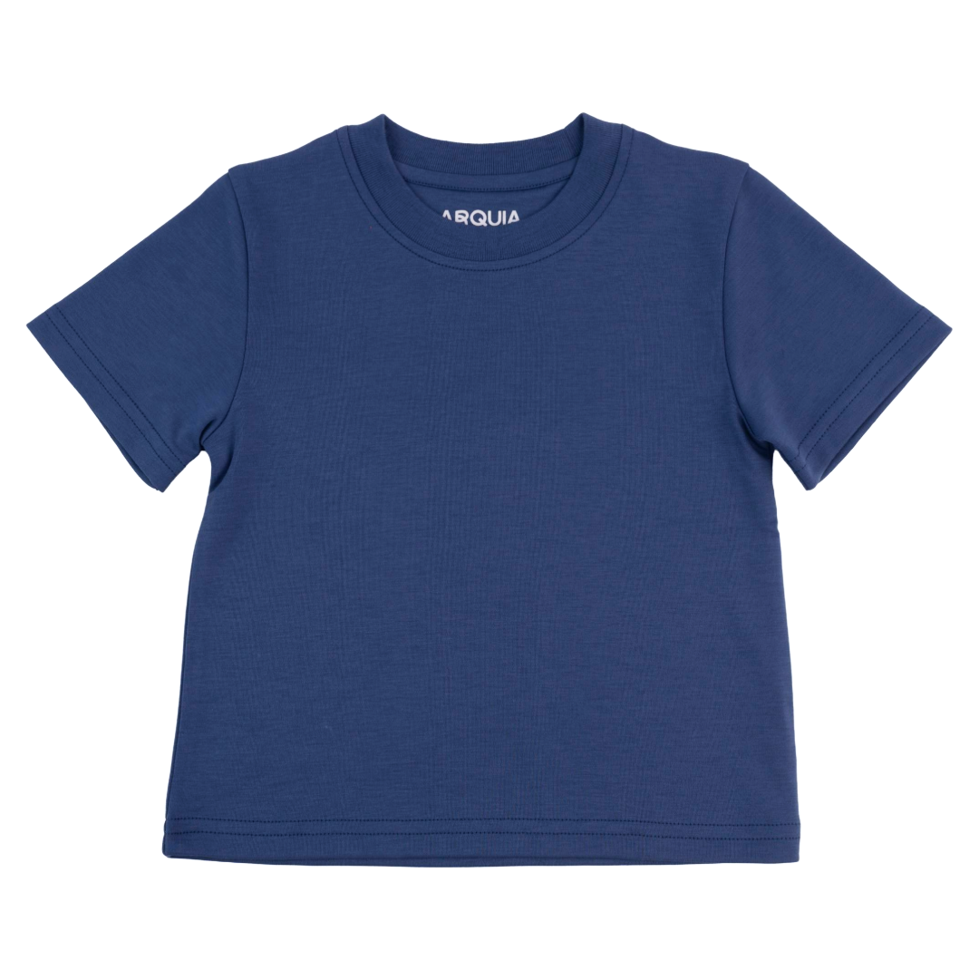 Kids Solid Tee In Navy Blue