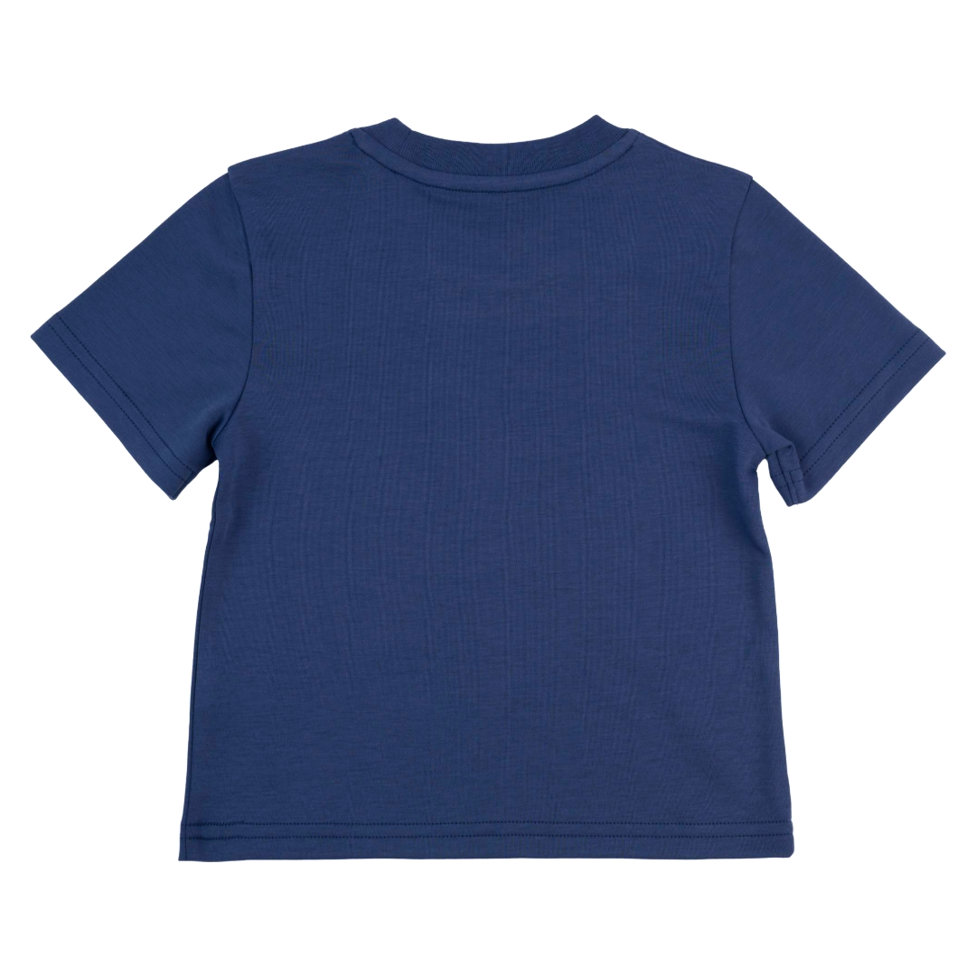 Kids Solid Tee In Navy Blue