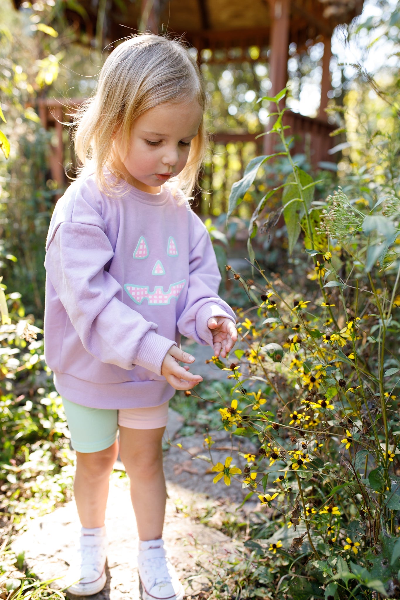 Pastel Gingham Jack-o-lantern Crewneck Sweatshirt Or Romper