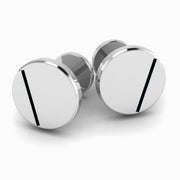 Black Enamel Round Sterling Silver Cufflinks By Krysaliis
