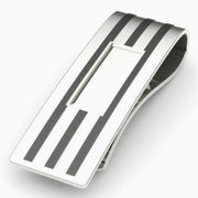 Black Enamel Stripe Sterling Silver Money Clip By Krysaliis