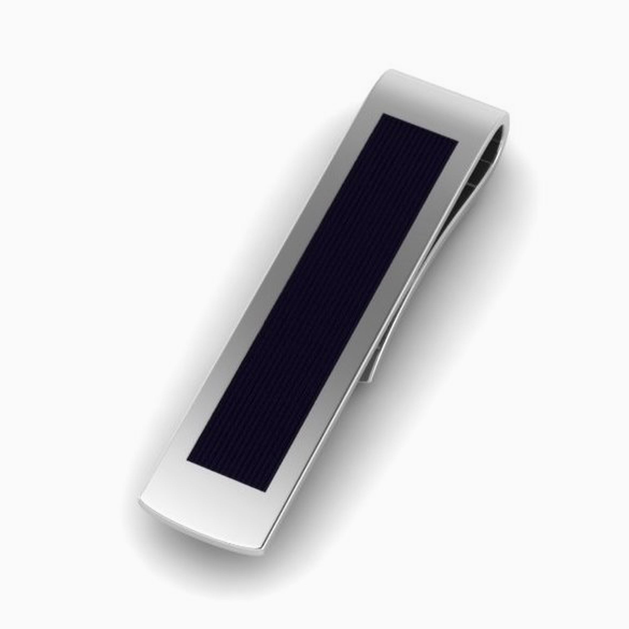 Black Enamel Sterling Silver Tie Clip By Krysaliis