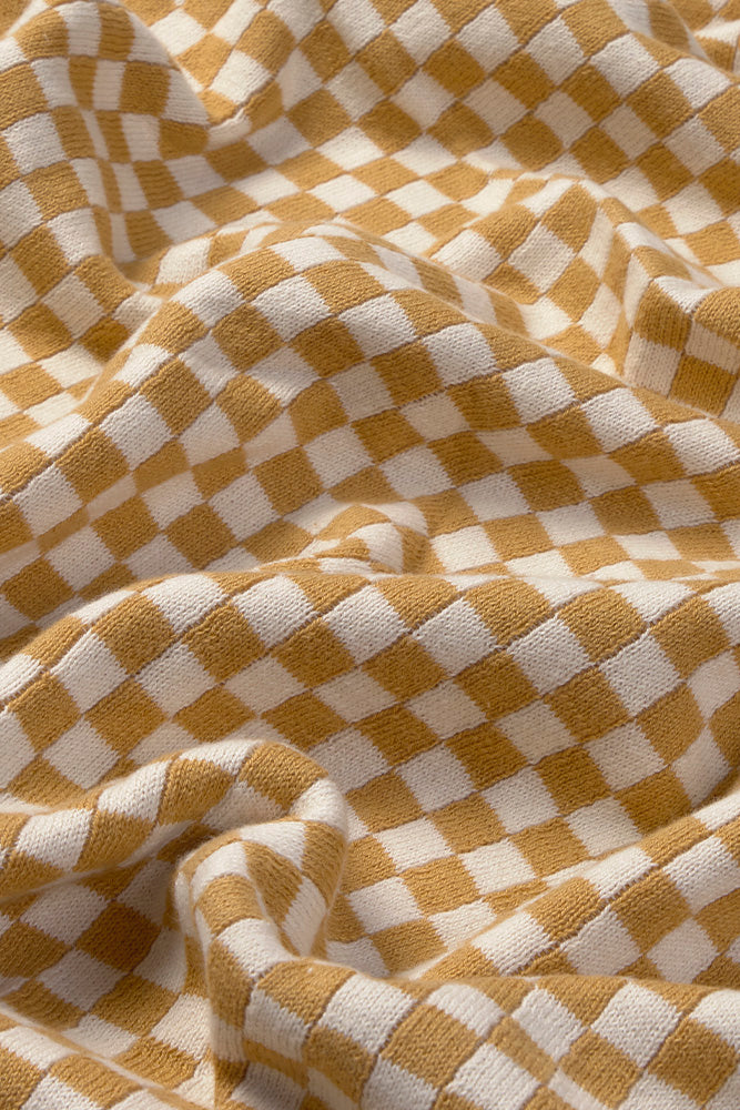 Knitted Blanket Tiles Honey