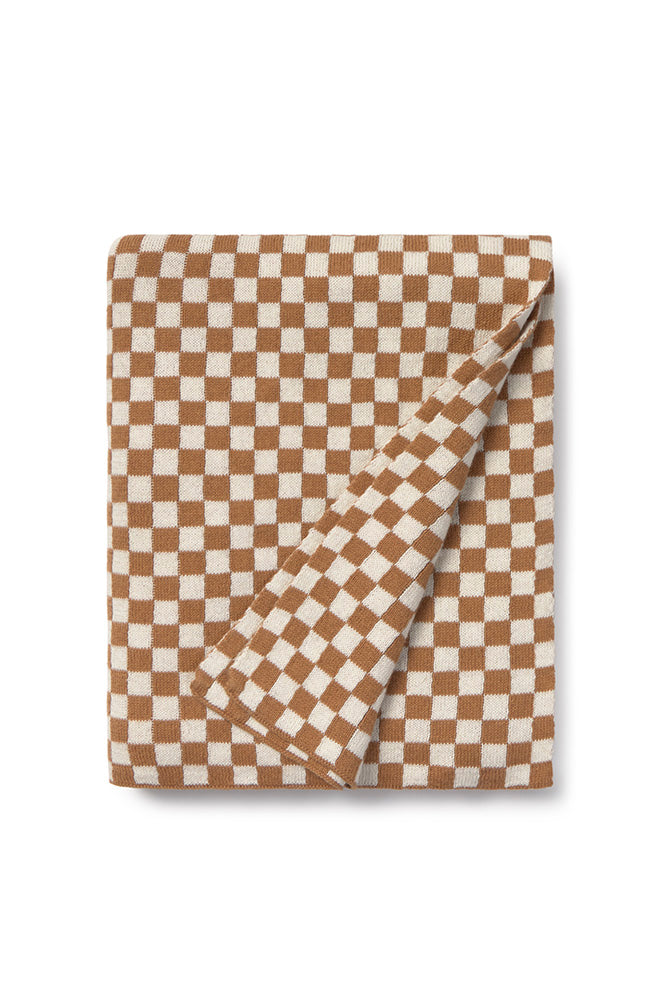 Knitted Blanket Tiles Toffee