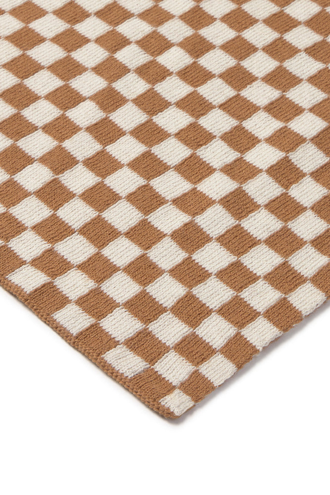 Knitted Blanket Tiles Toffee
