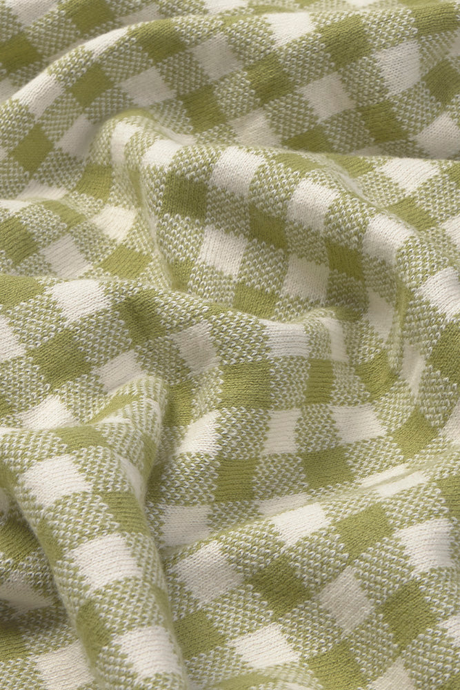 Knitted Blanket Vichy Matcha