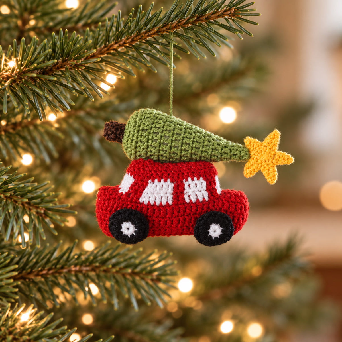 Car With Christmas Tree Ornament