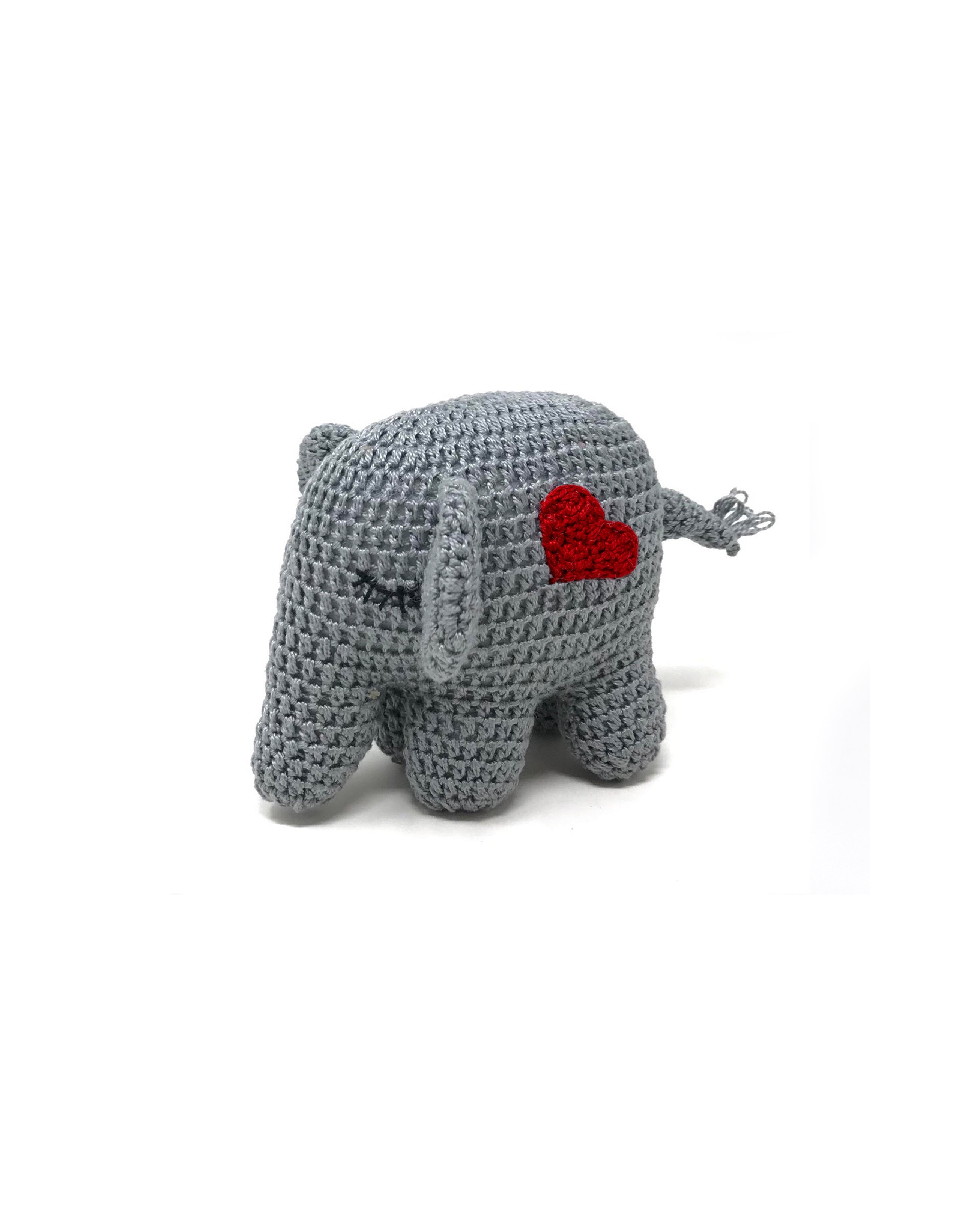 Crochet Elephant, Red