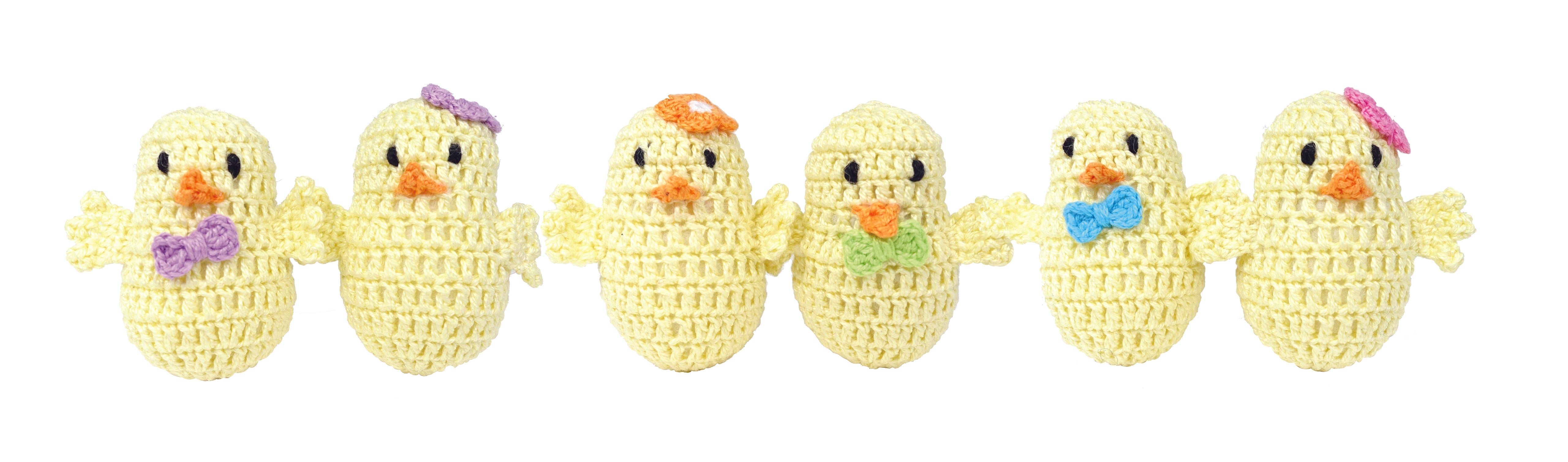 Crochet Easter Chick Ornaments - Set Of 6