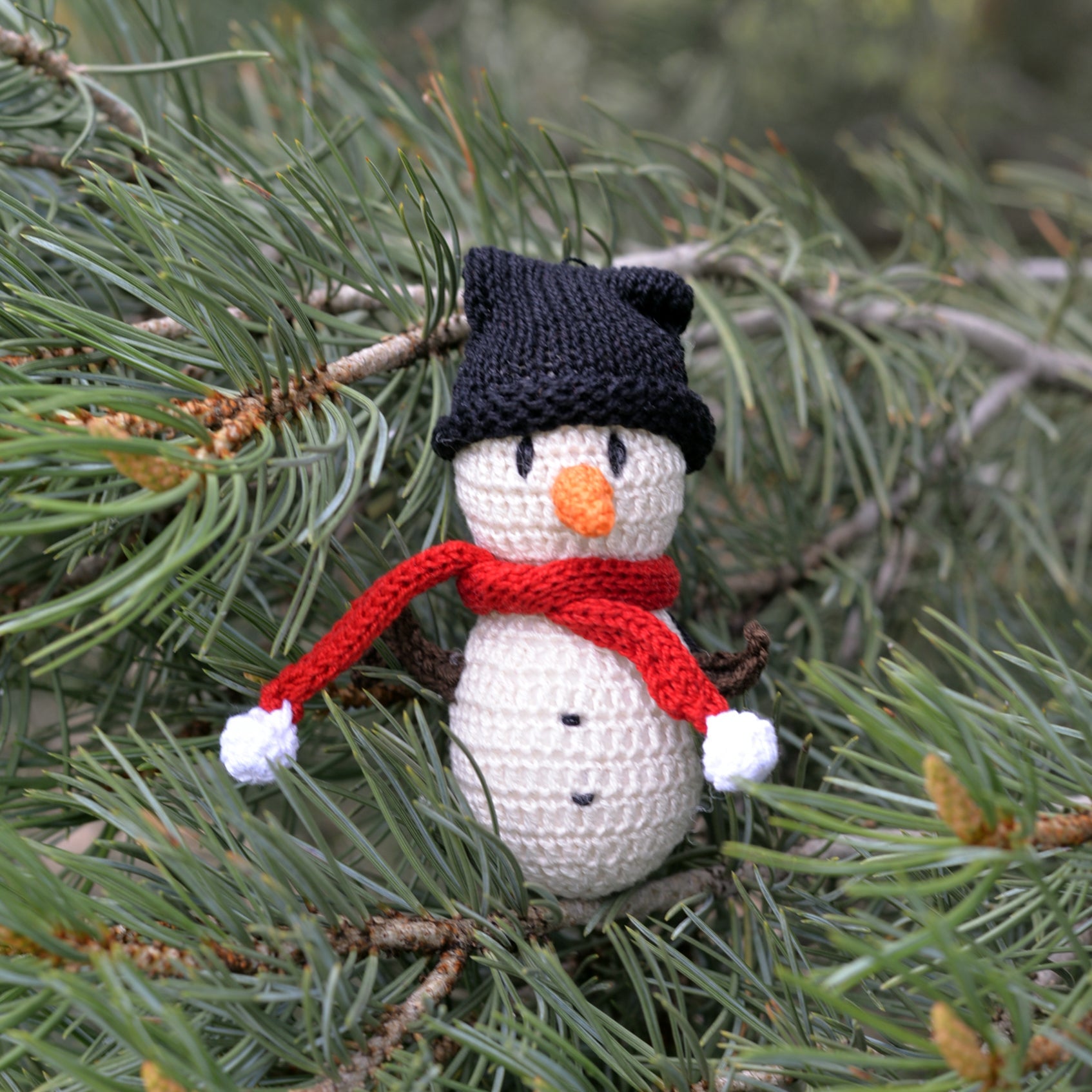 Crochet Snowman Ornament