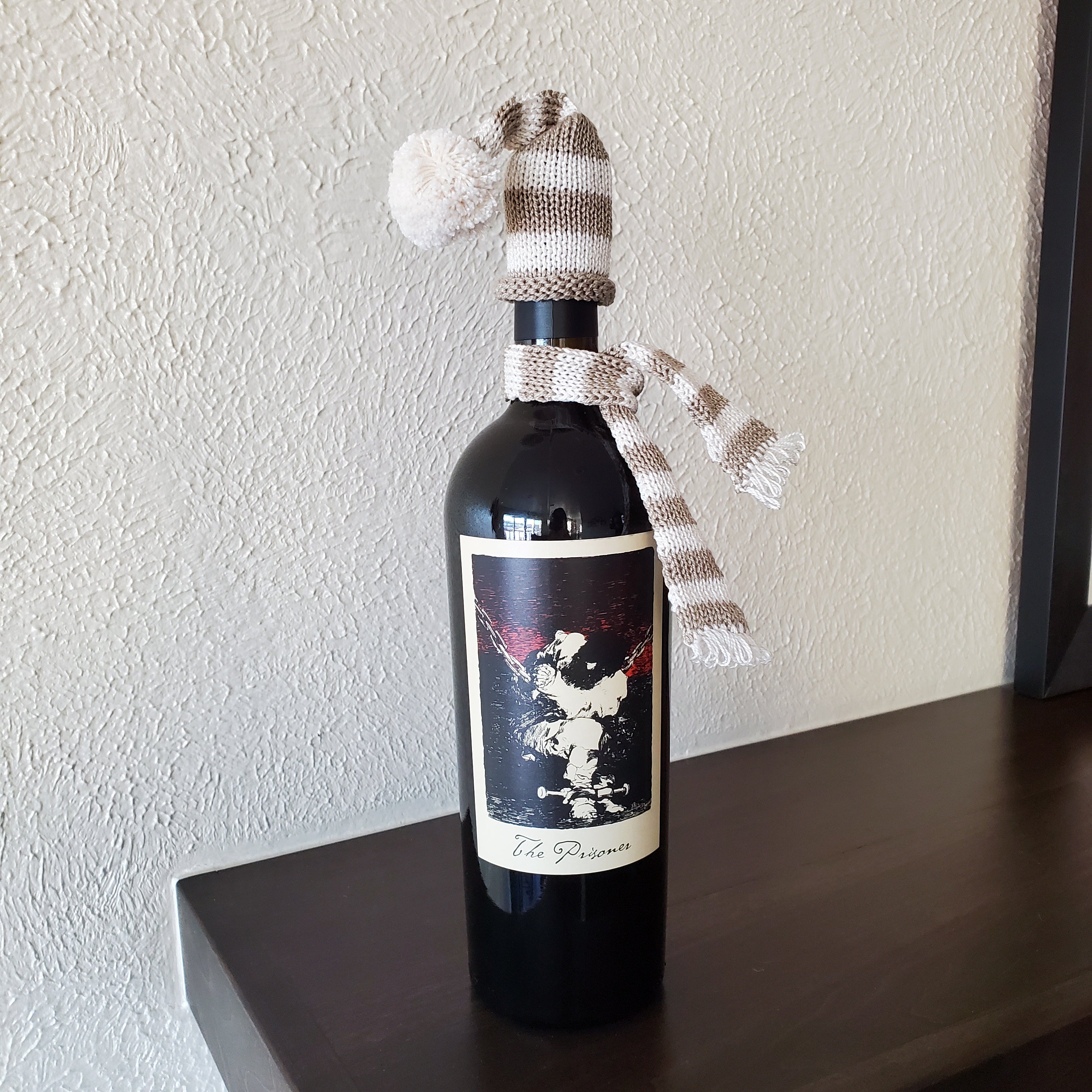 Wine Bottle Topper In Ecru