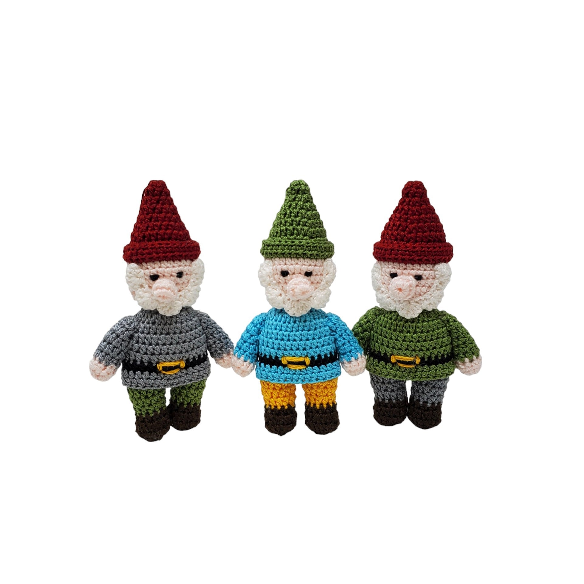 Crochet Gnome Ornaments, Set Of 3