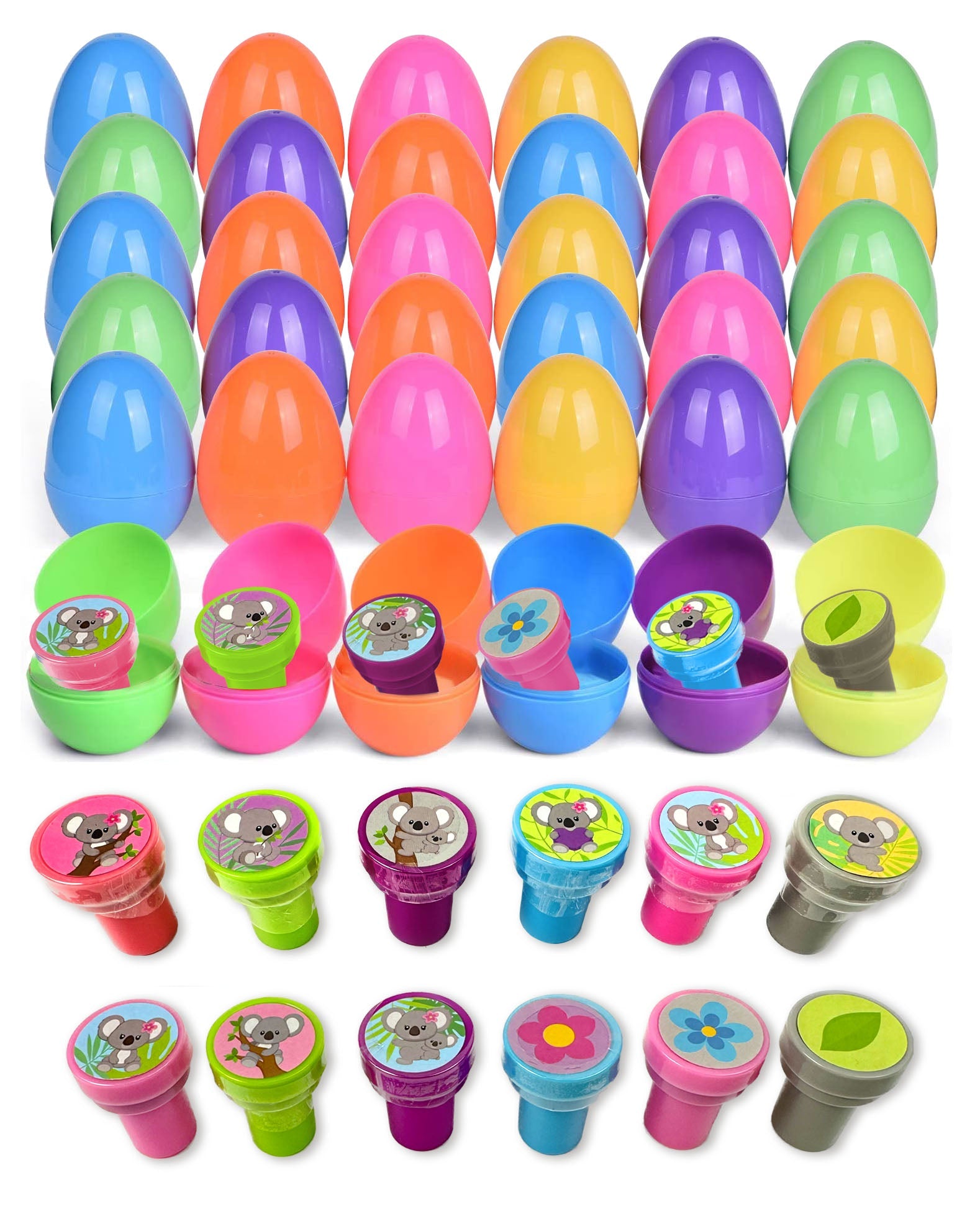 Easter Eggs With Koala Stampers - 36 Pack