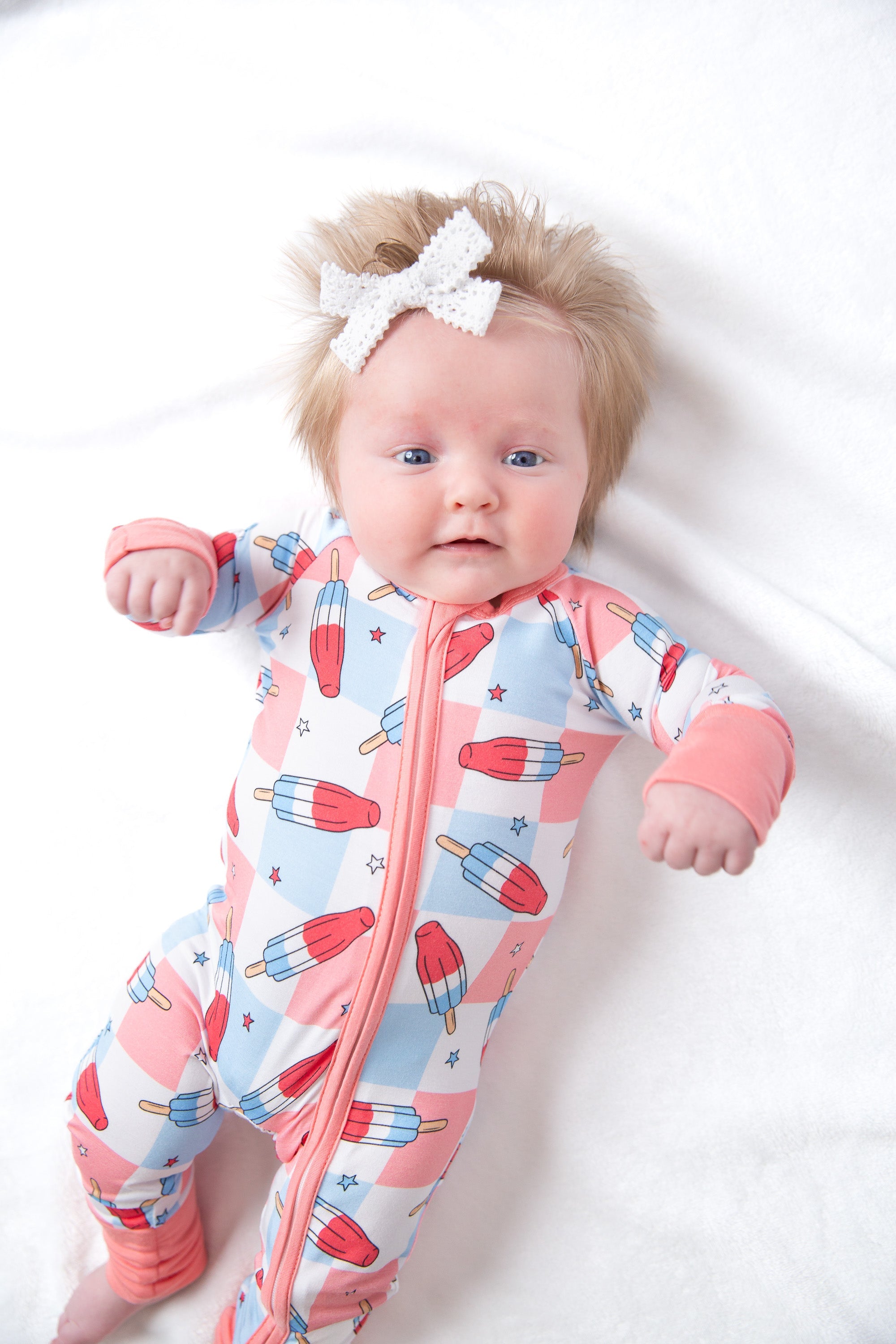 Patriotic Popsicles Bamboo Zipper Romper