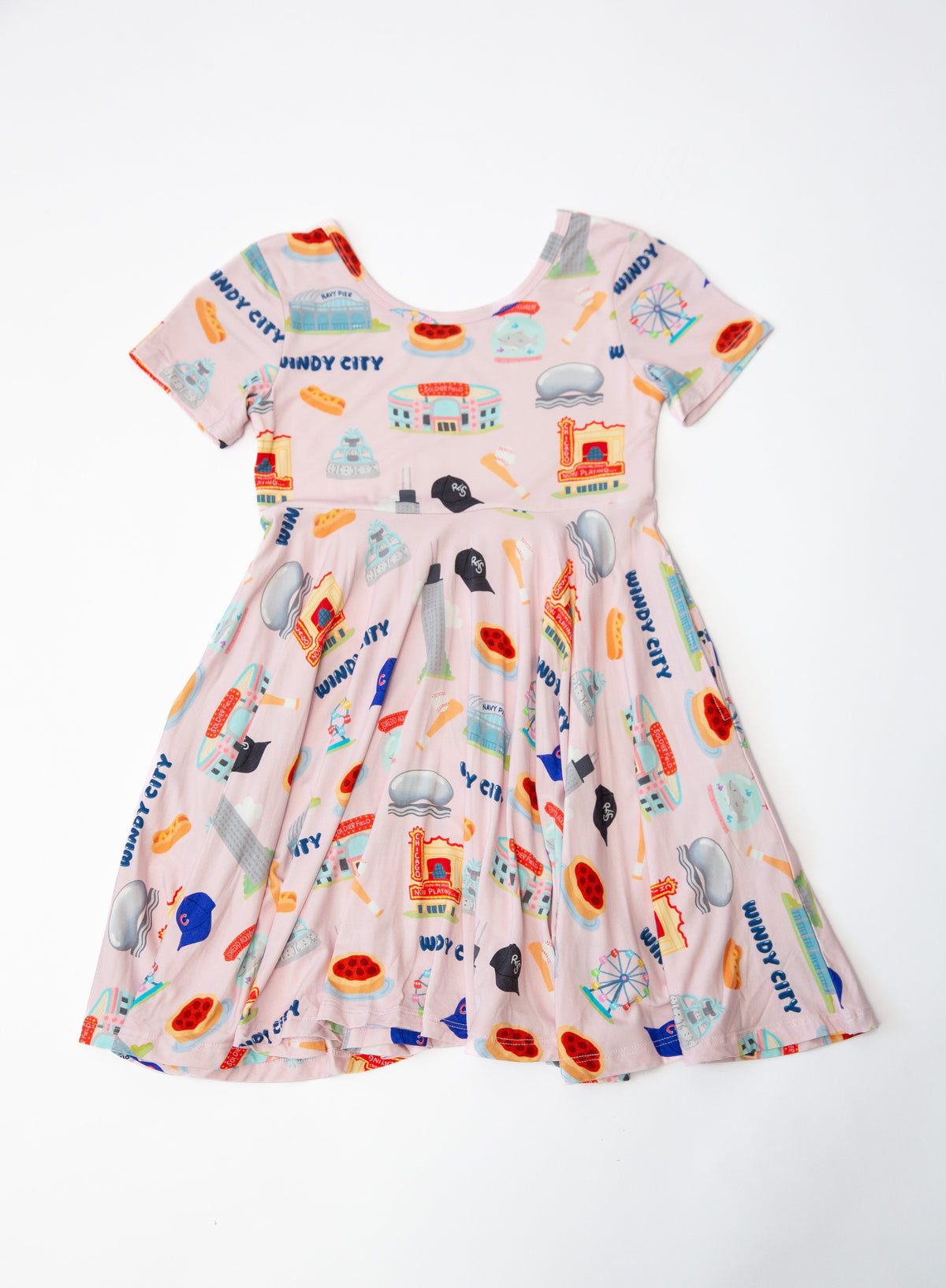 My First Windy City™ Pink Twirl Dress | Chicago Bamboo Dress For Girls 18m–2t |