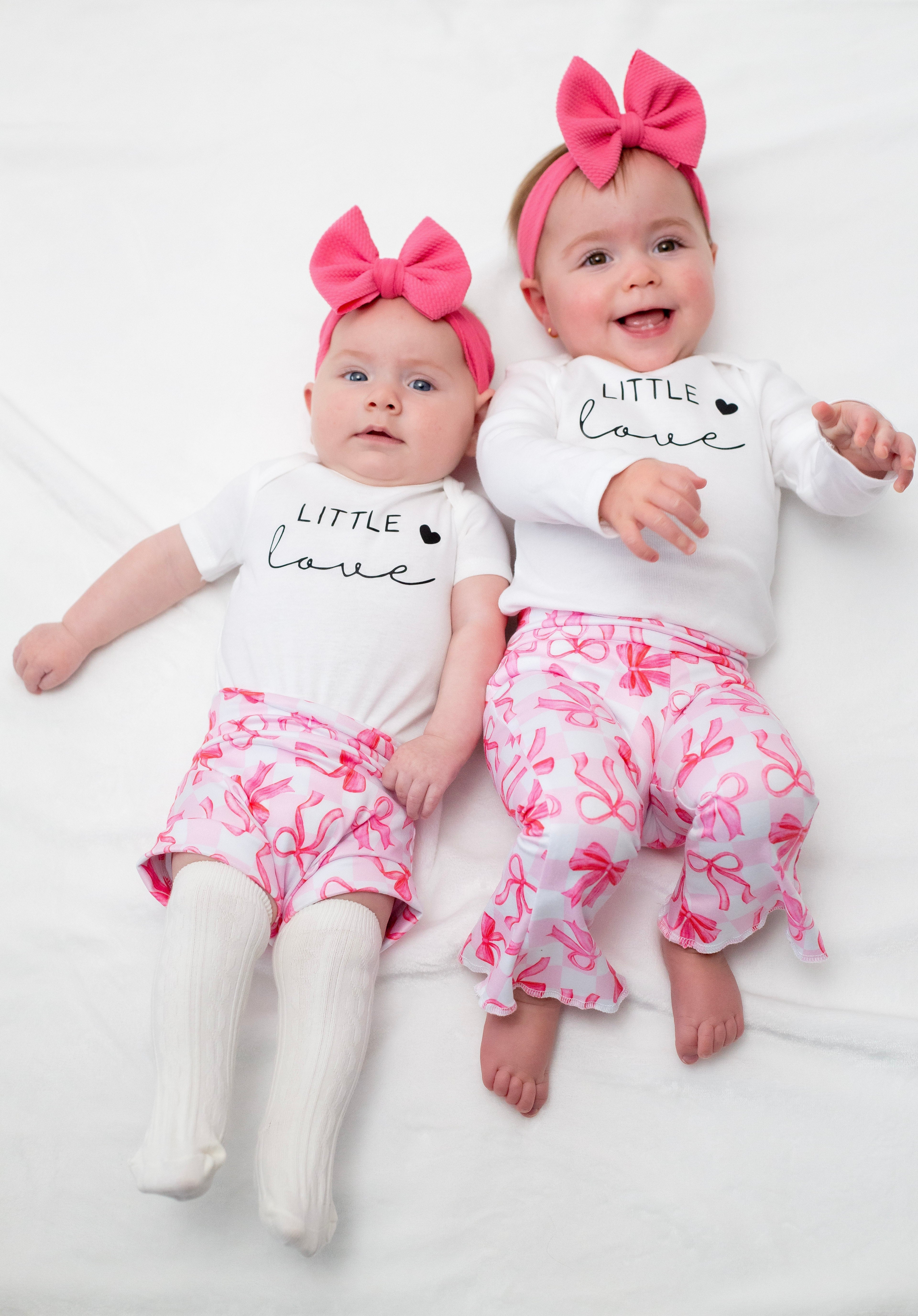 Little Love Pink Bows Bell Bottom Outfit