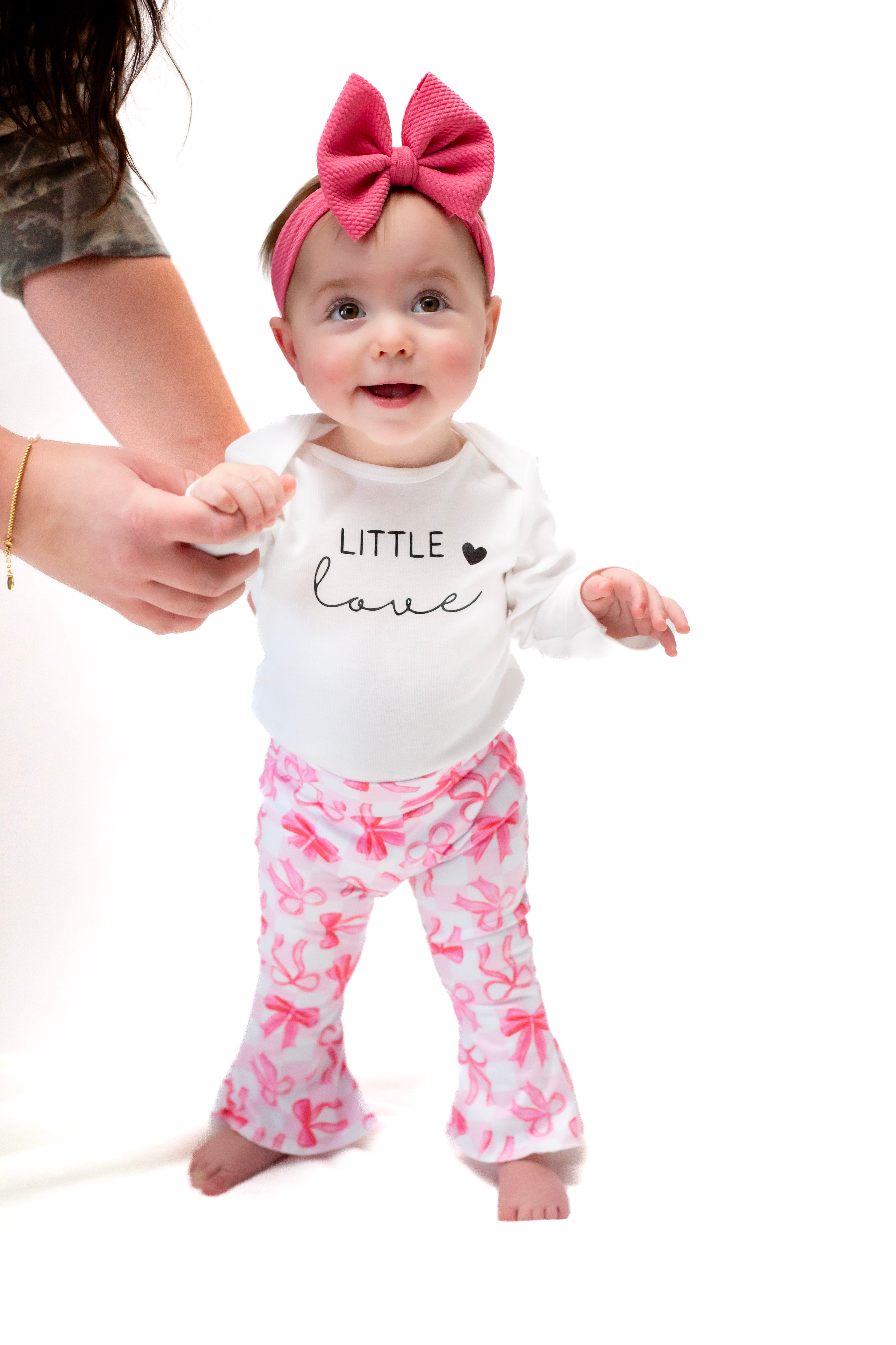 Little Love Pink Bows Bell Bottom Outfit