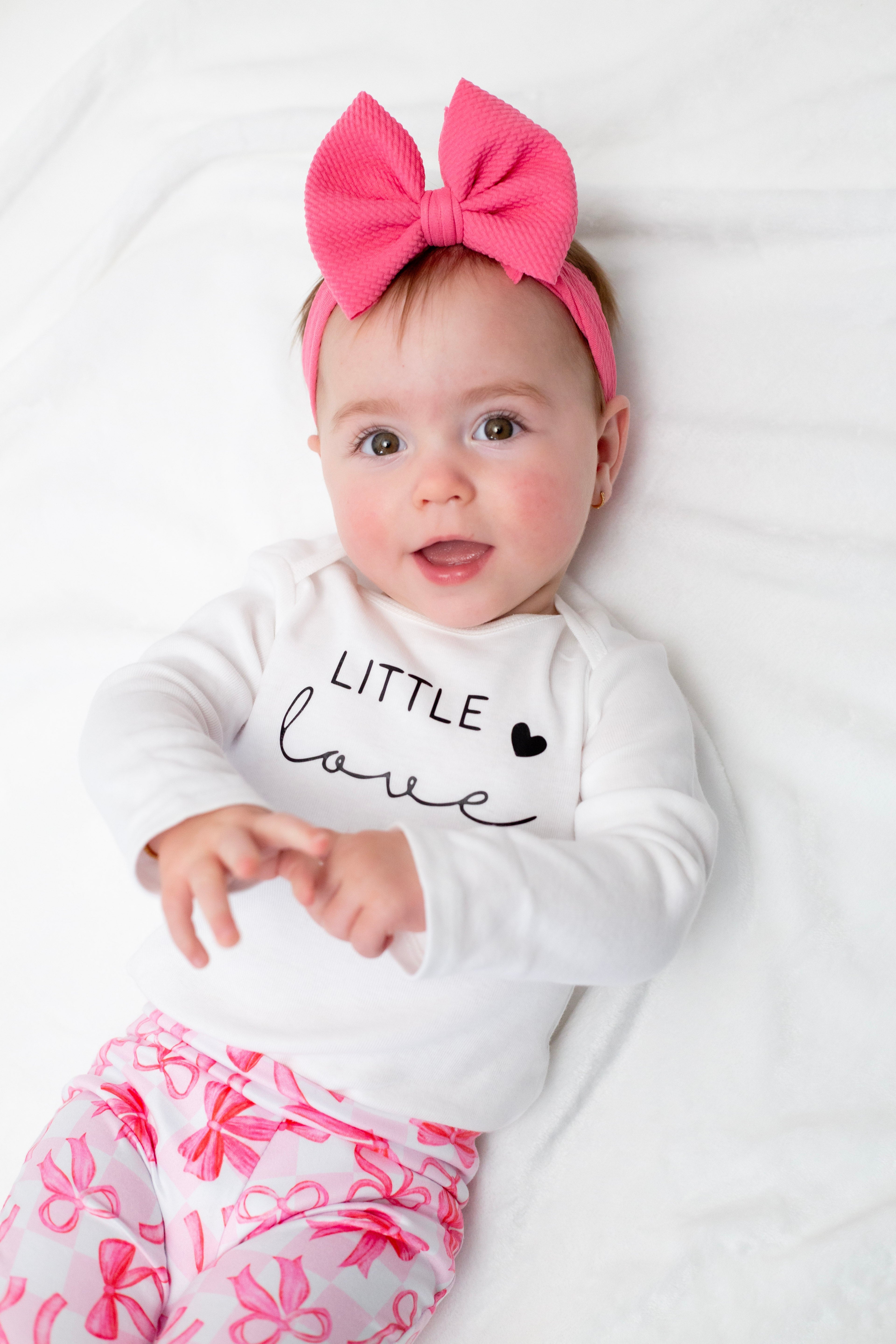 Little Love Pink Bows Bell Bottom Outfit