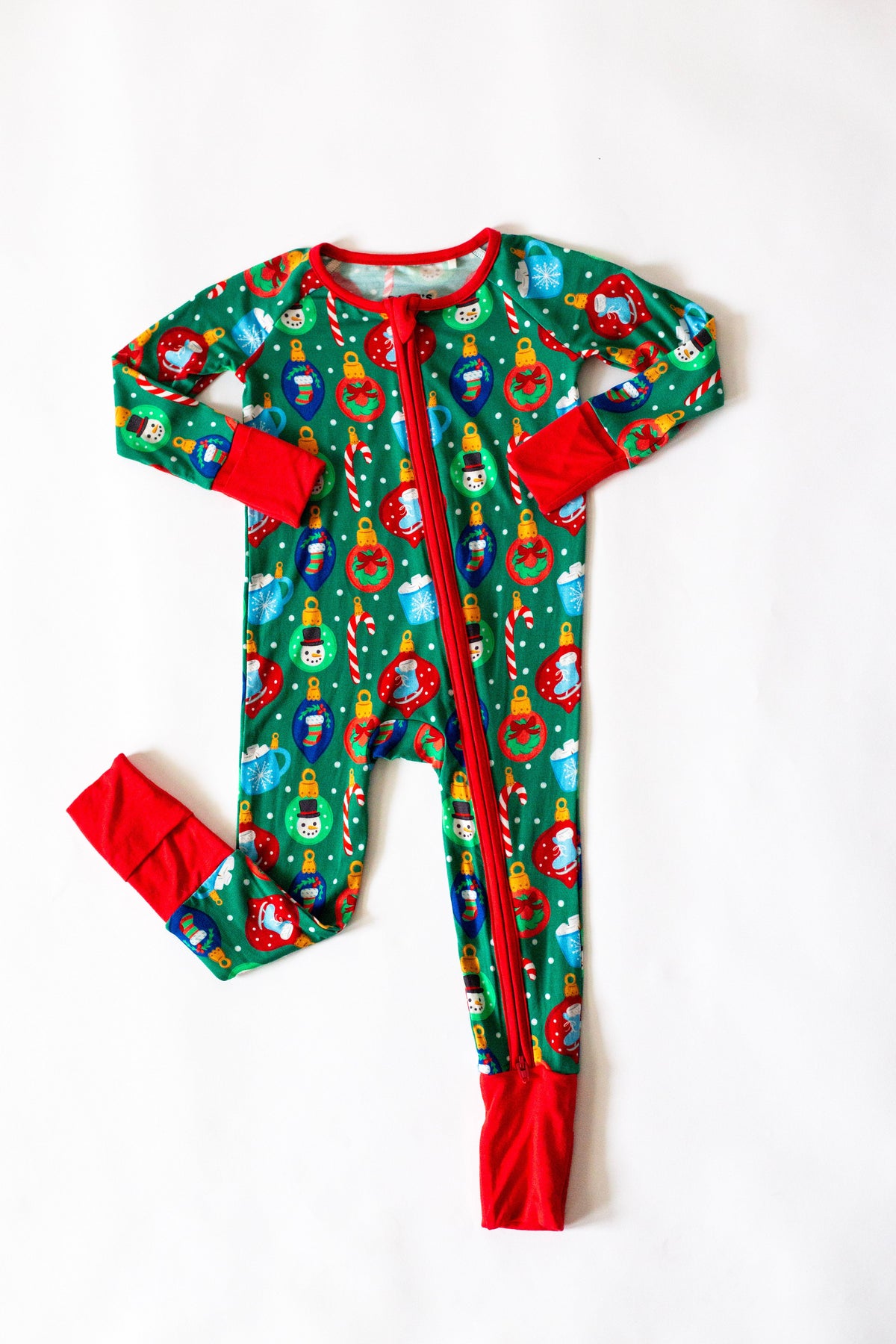 My First Christmas Baby Onesies: Bamboo Double Zip Romper