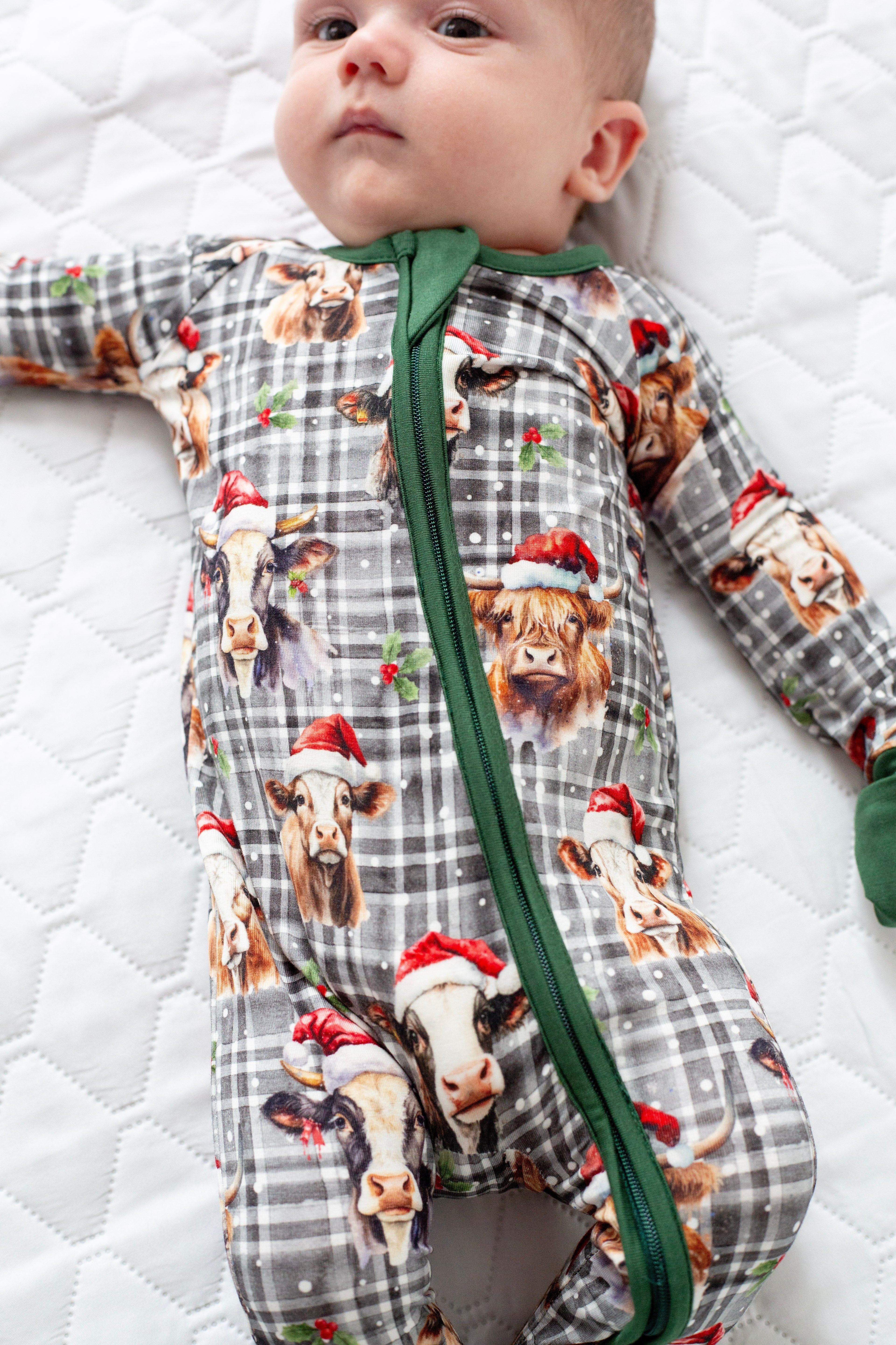 Christmas Cows Convertible Footie