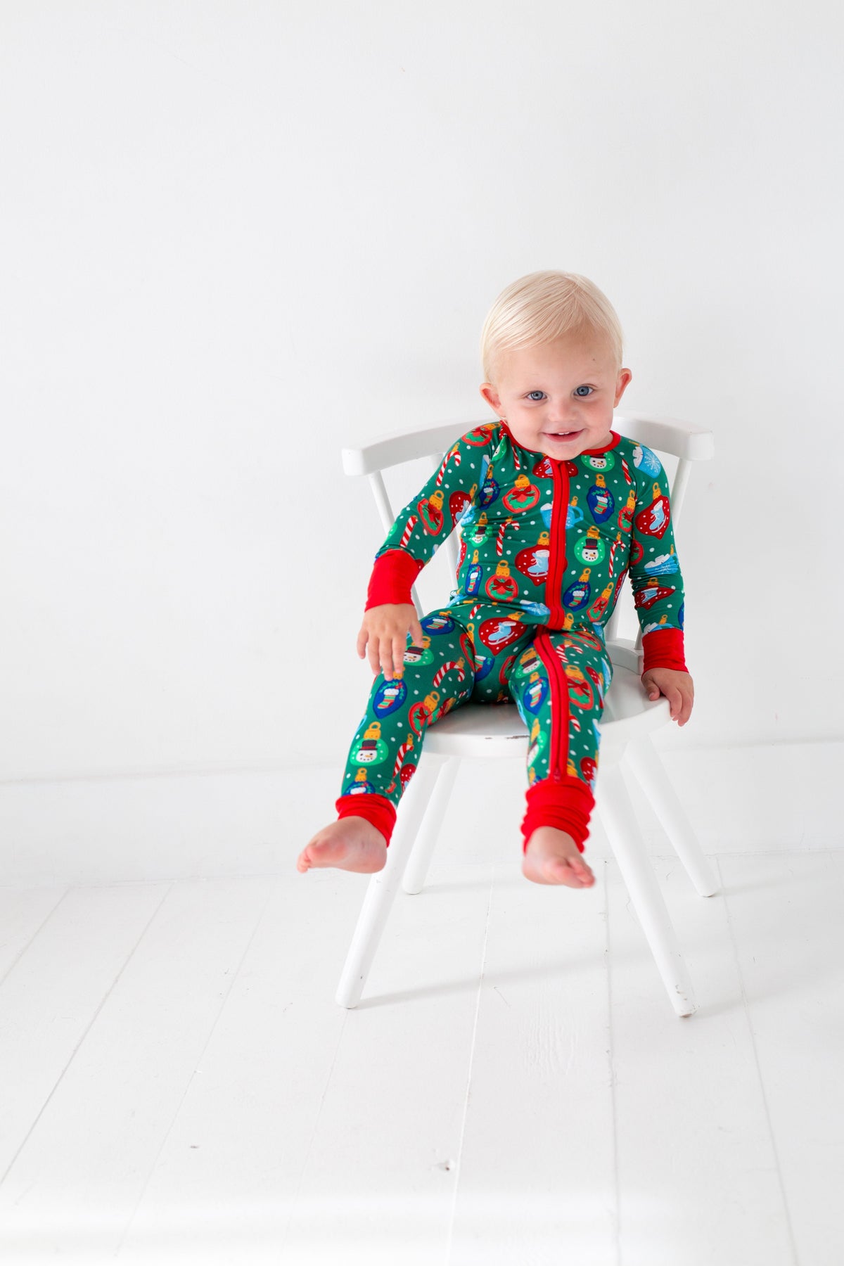 My First Christmas Baby Onesies: Bamboo Double Zip Romper