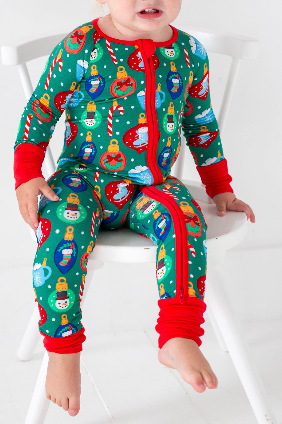 My First Christmas Baby Onesies: Bamboo Double Zip Romper