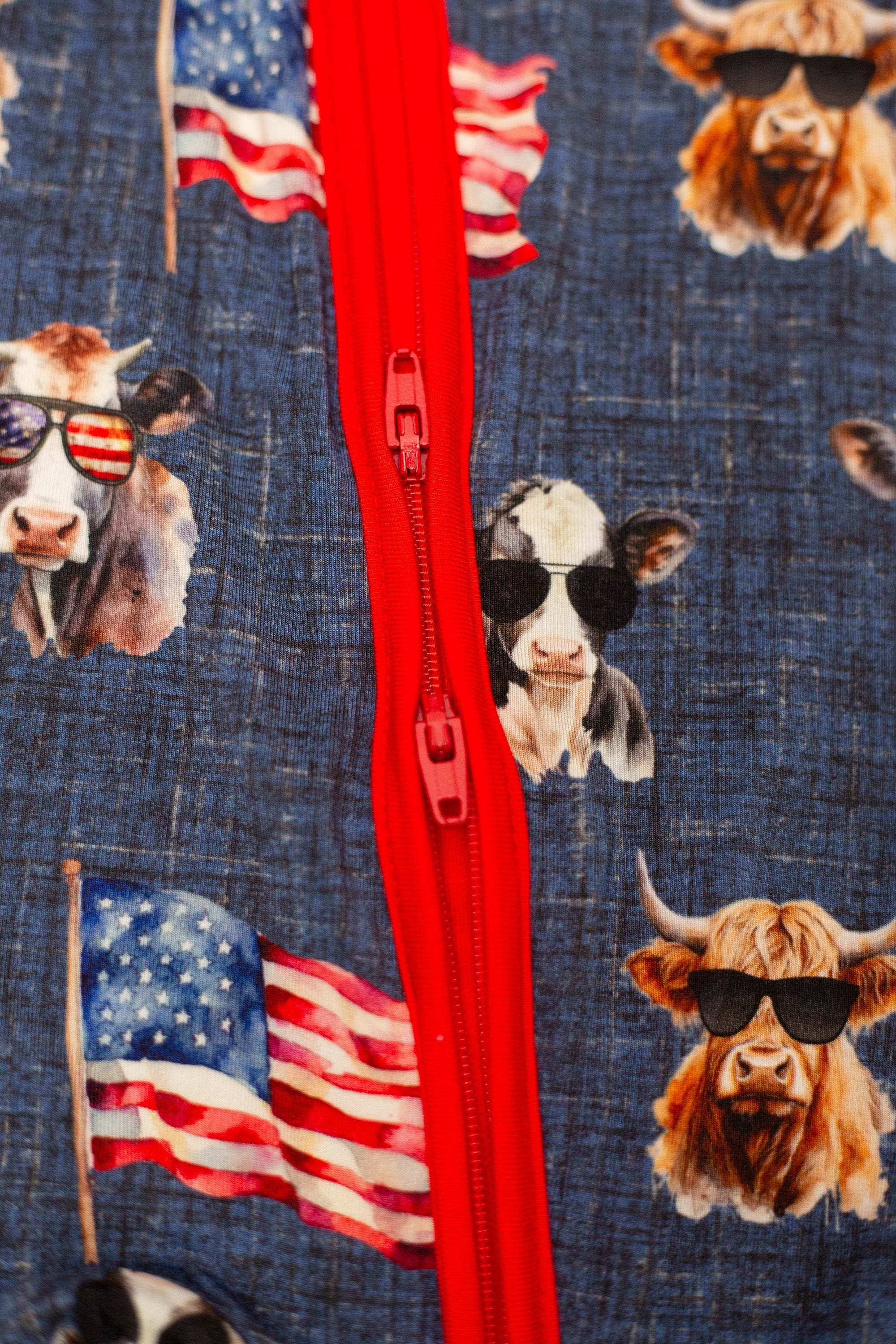 Red, White & Moo Convertible Footie