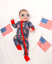 Red, White & Moo Convertible Footie