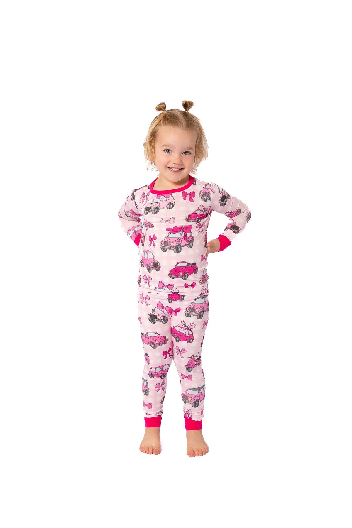 My First Pink Car Bamboo Two Piece Pajamas | Girls Pjs