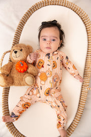 Halloween Teddy Baby Bamboo Zipper Romper