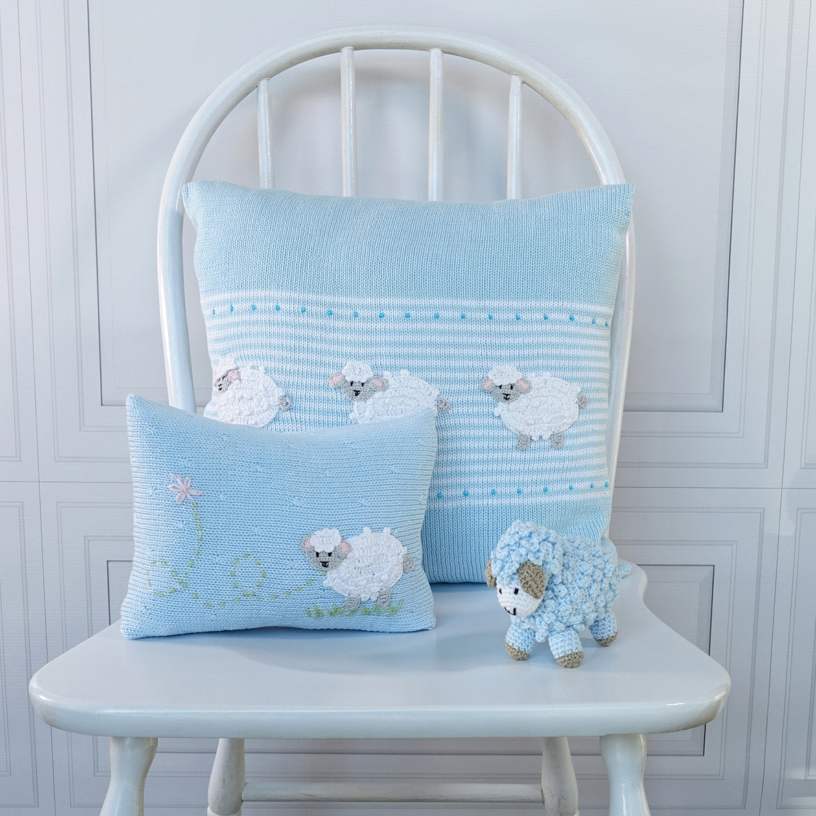 Lamb Mini Pillow, Blue