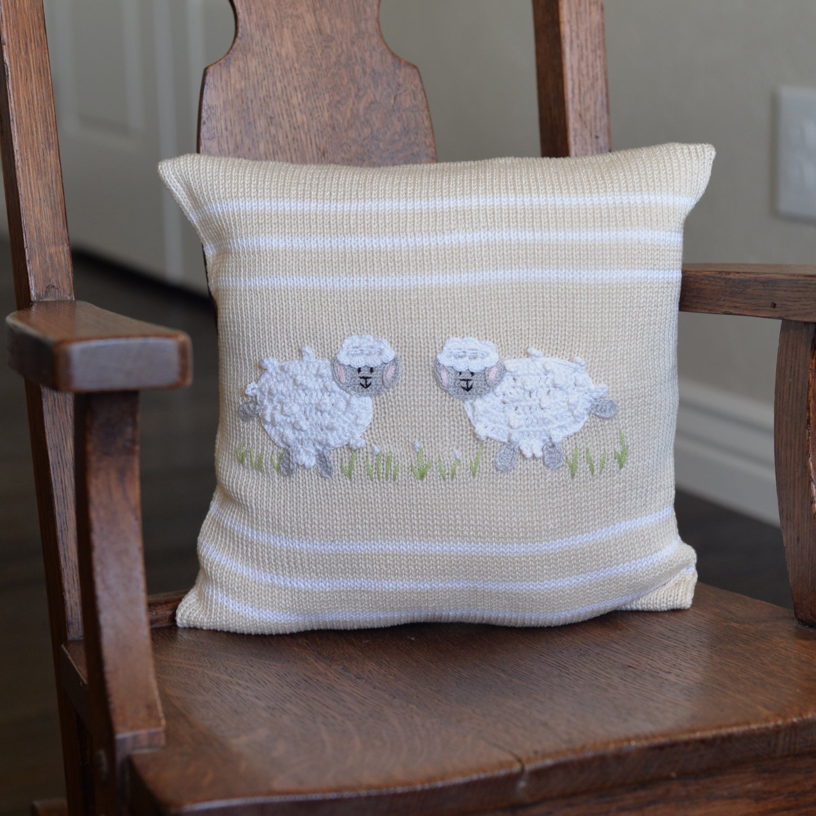 Lamb 10" Pillow, Ecru