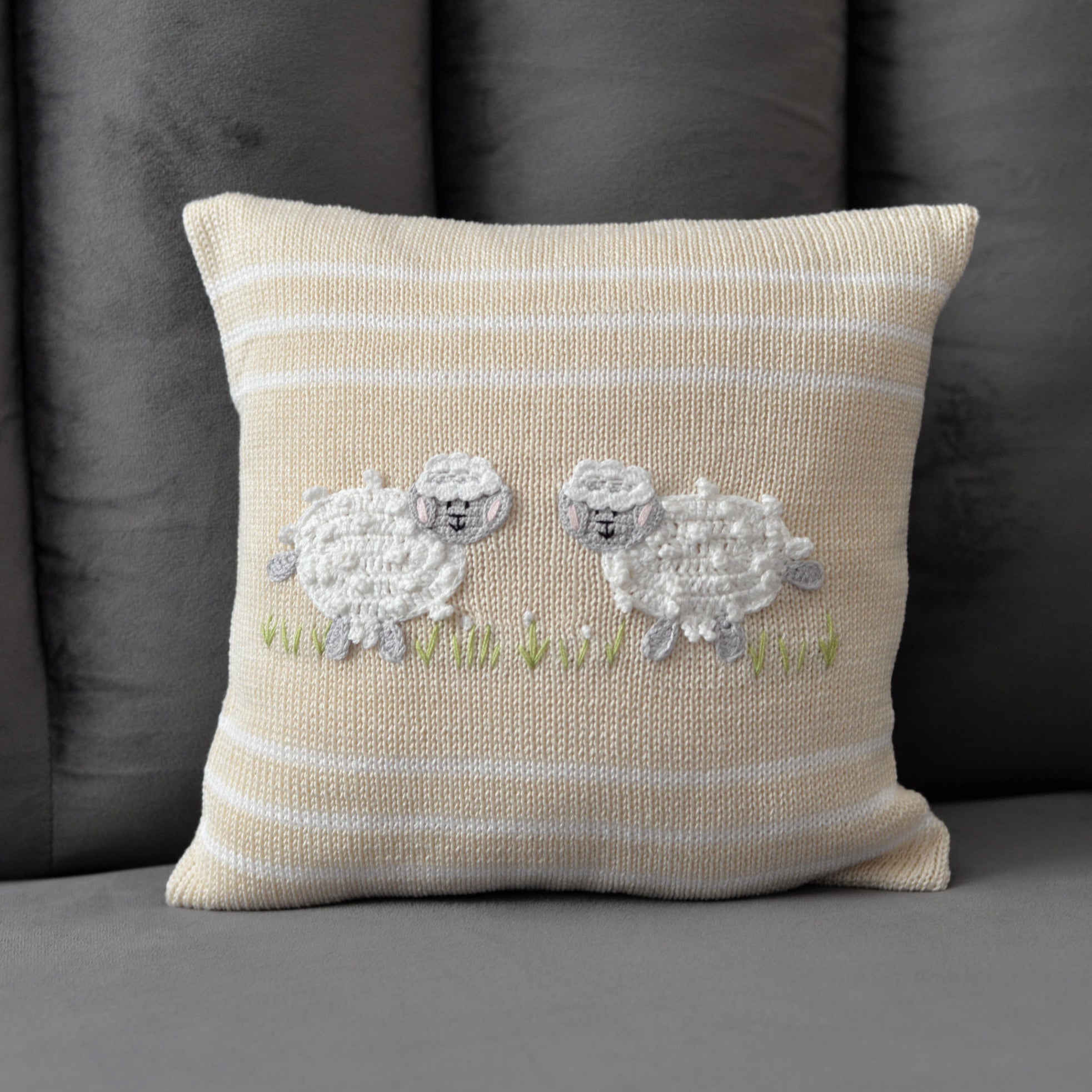 Lamb 10" Pillow, Ecru