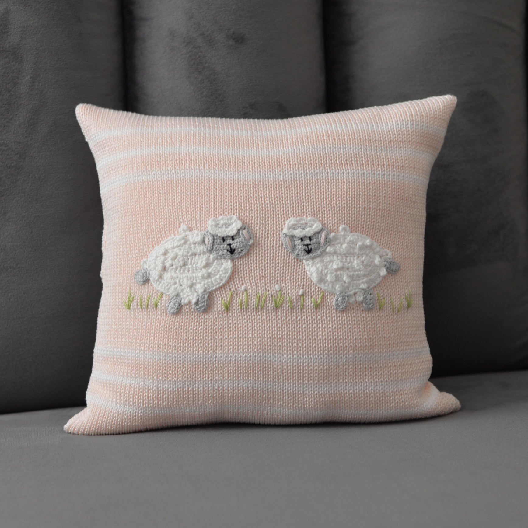 Lamb 10" Pillow, Pink