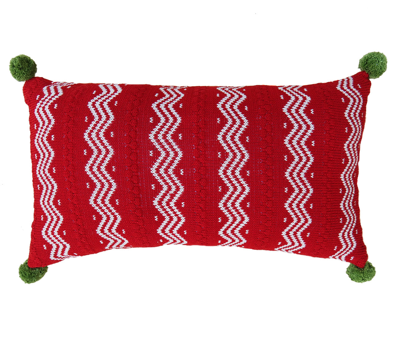 Red Zig-zag Stripe Lumbar Pillow