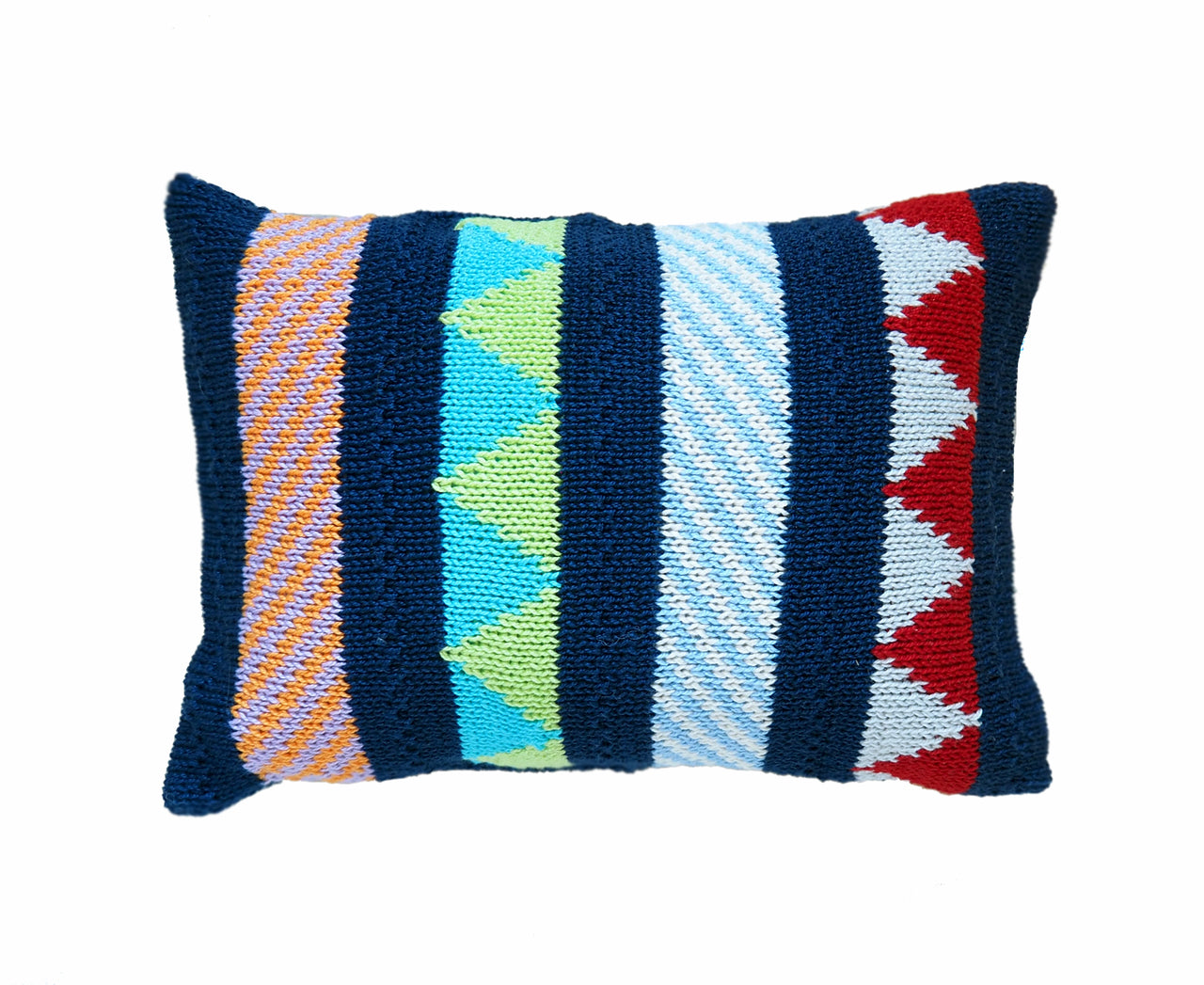 Multi-pattern Mini Pillow In Navy