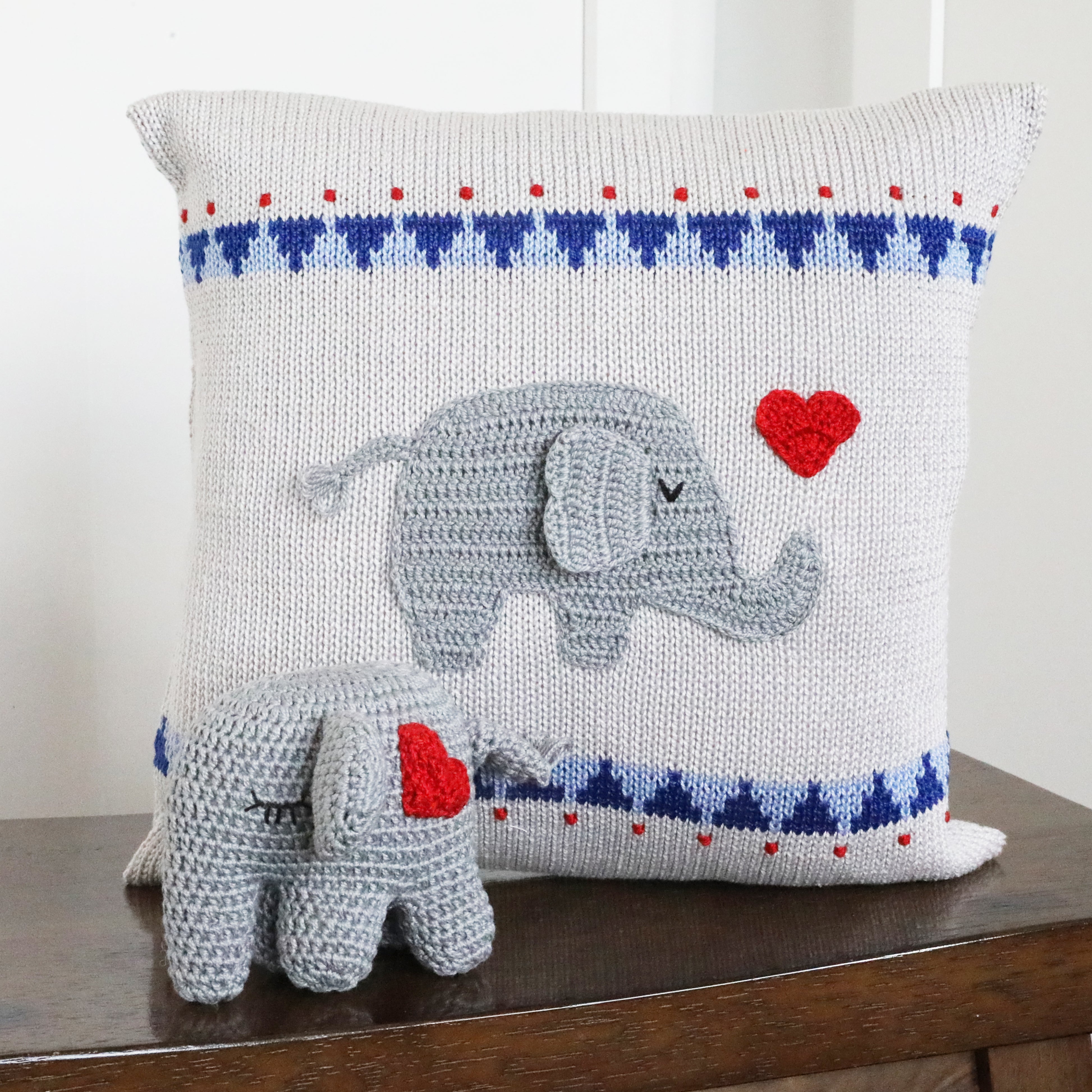 Crochet Elephant, Red