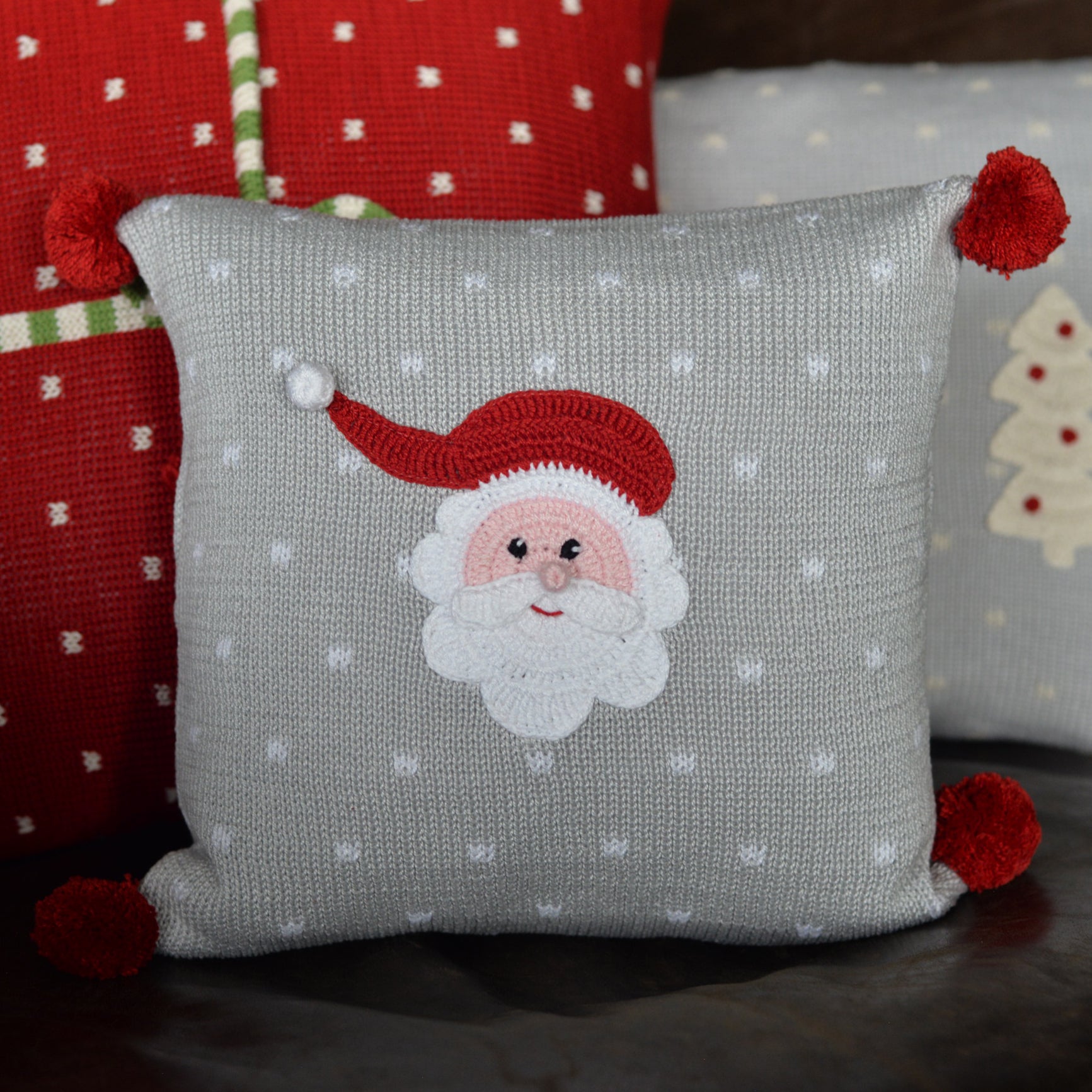 Grey Santa Pillow 10"