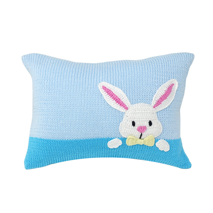 Bunny Peekaboo Mini Pillow, Blue