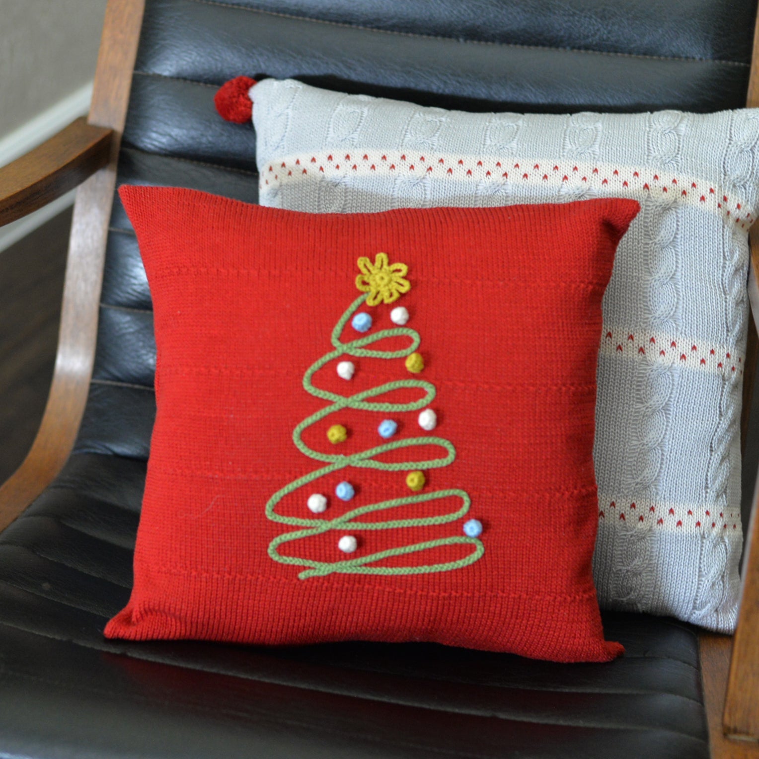 Spiral Holiday Tree Pillow 12"