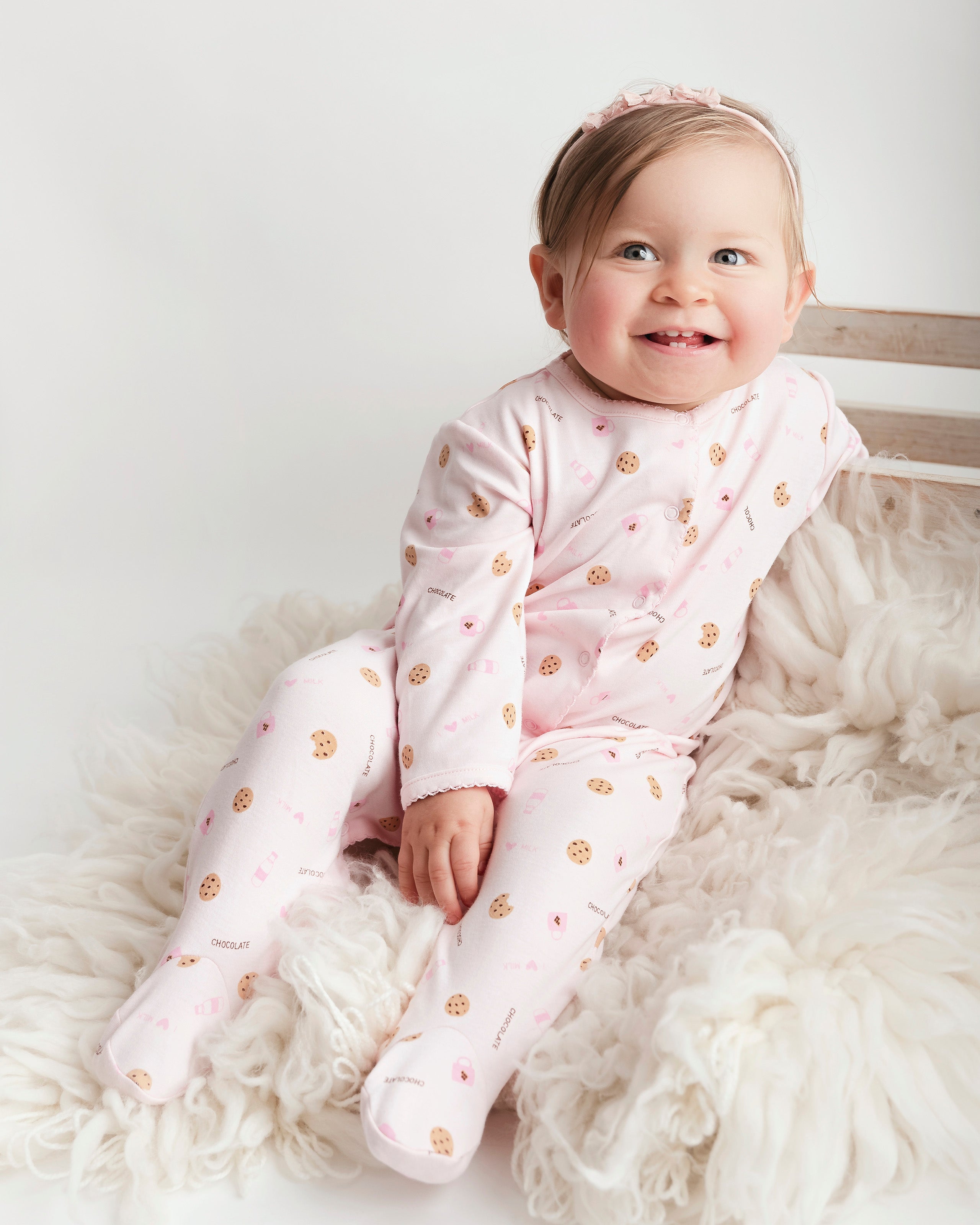 Cookies Printed Footie | Baby Girl