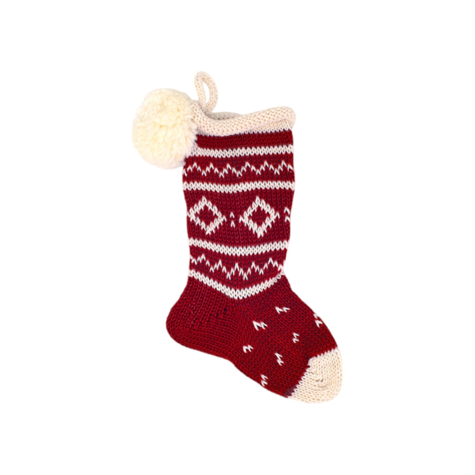 Mini Nordic Roll Cuff Stocking, Red