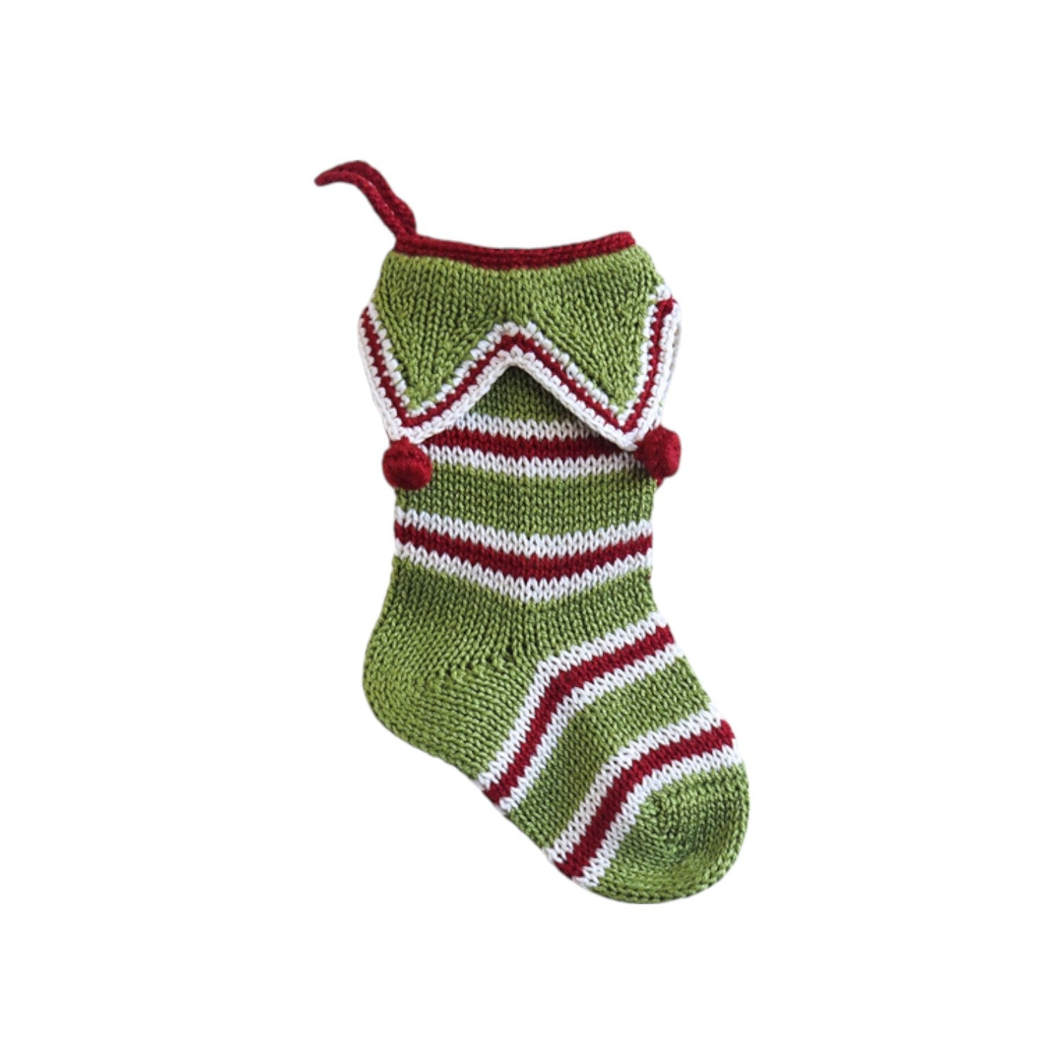 Mini Elf Cuff Stocking, Green