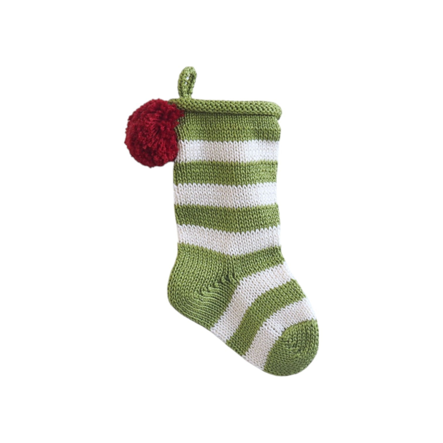 Mini Stripe Stocking, Green