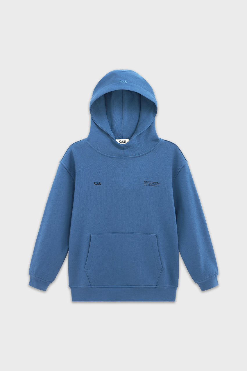 Relaxed Cotton Hoodie With Print