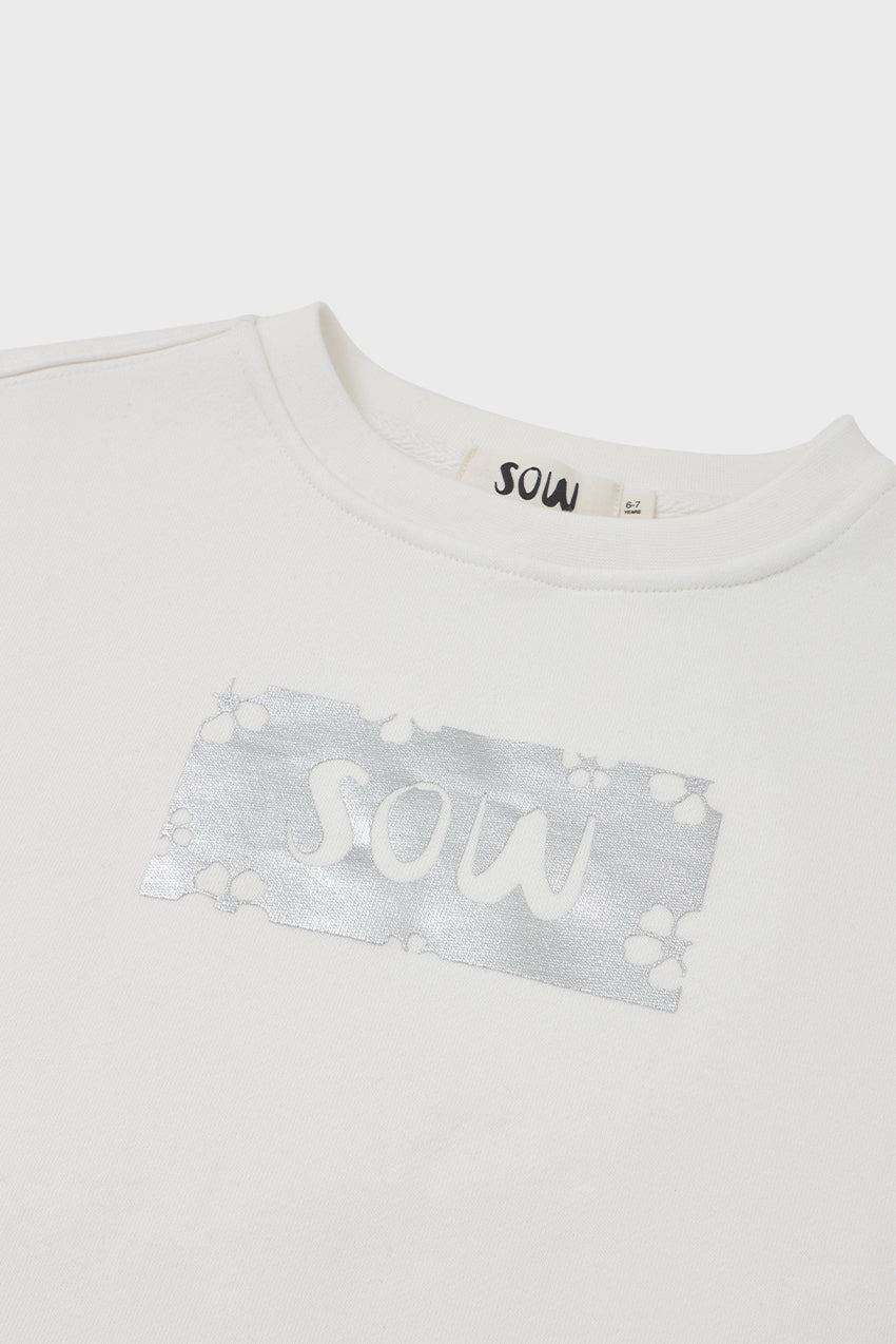 Relaxed Organic Fleece Sweatshirt With Sow Print
