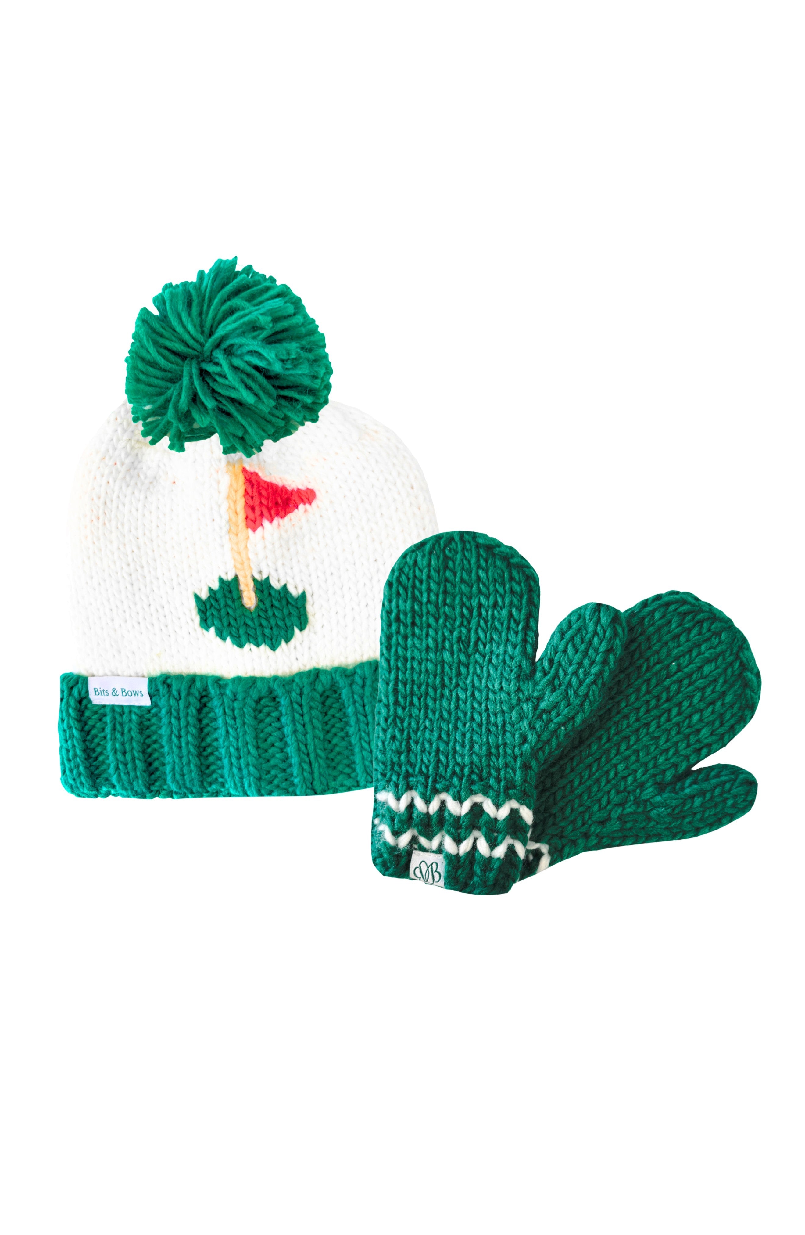 Golf Flag Bobble Hat, Green