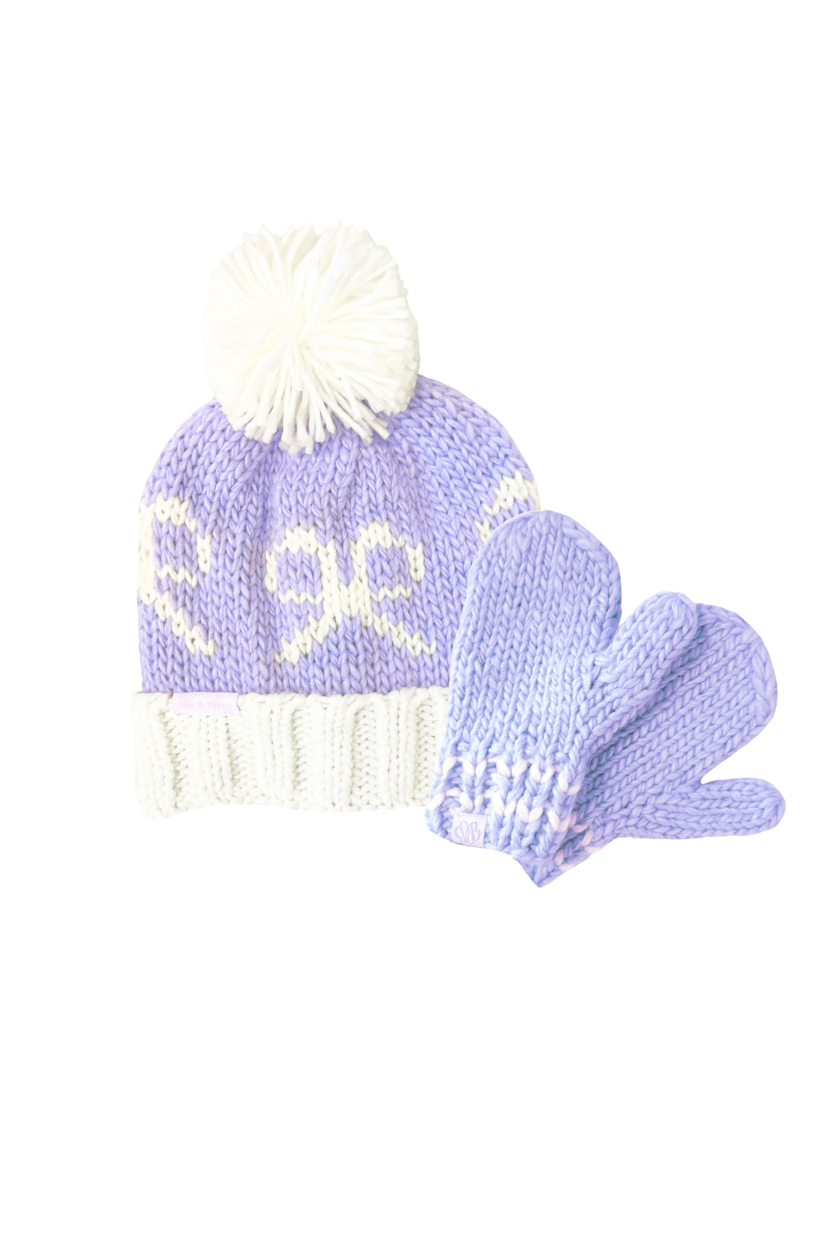Lavender Bows Bobble Hat